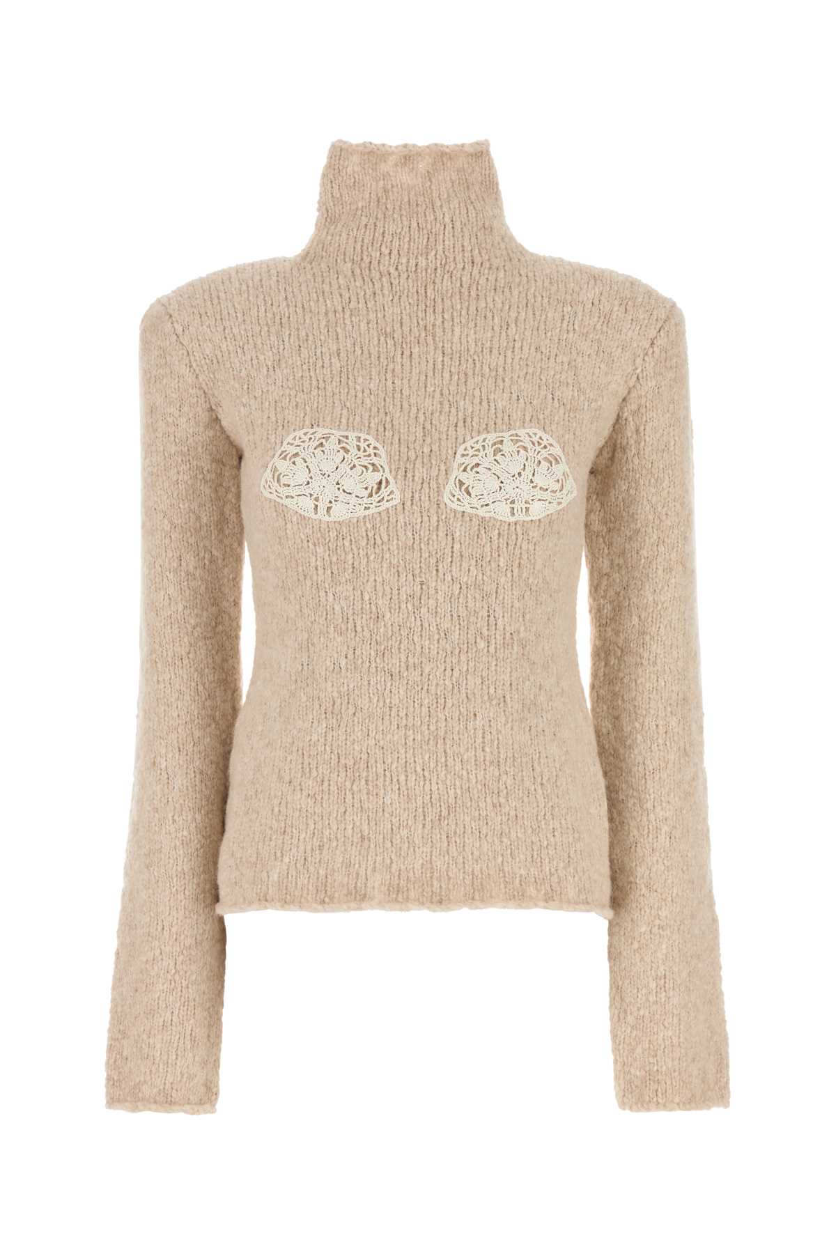 Magda Butrym Beige Alpaca Blend Sweater In Beige