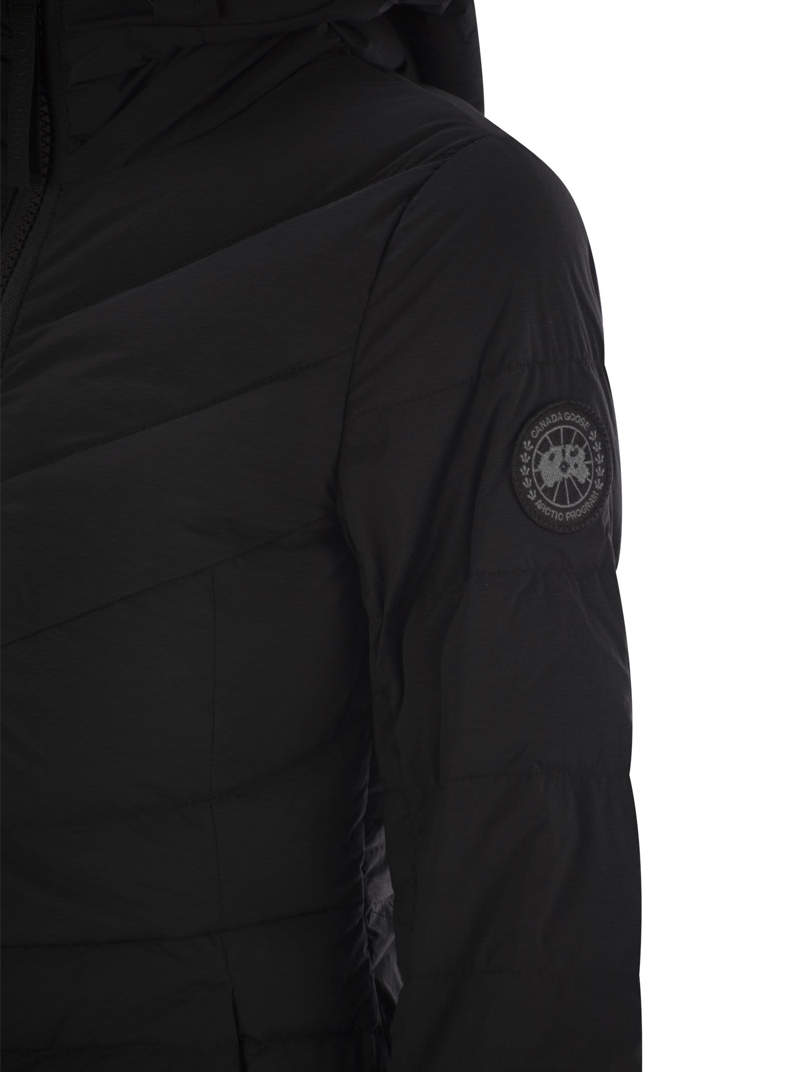 Shop Canada Goose Clair - Long Down Jacket With Hood In Black