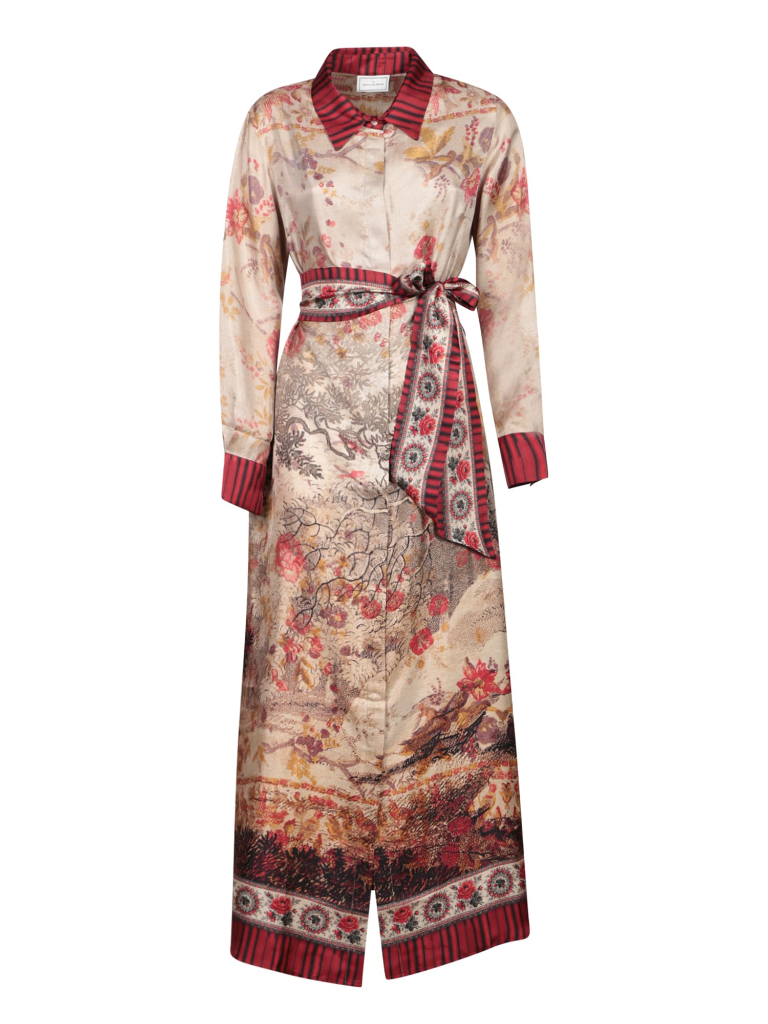 Red-beige Chemisier Dress