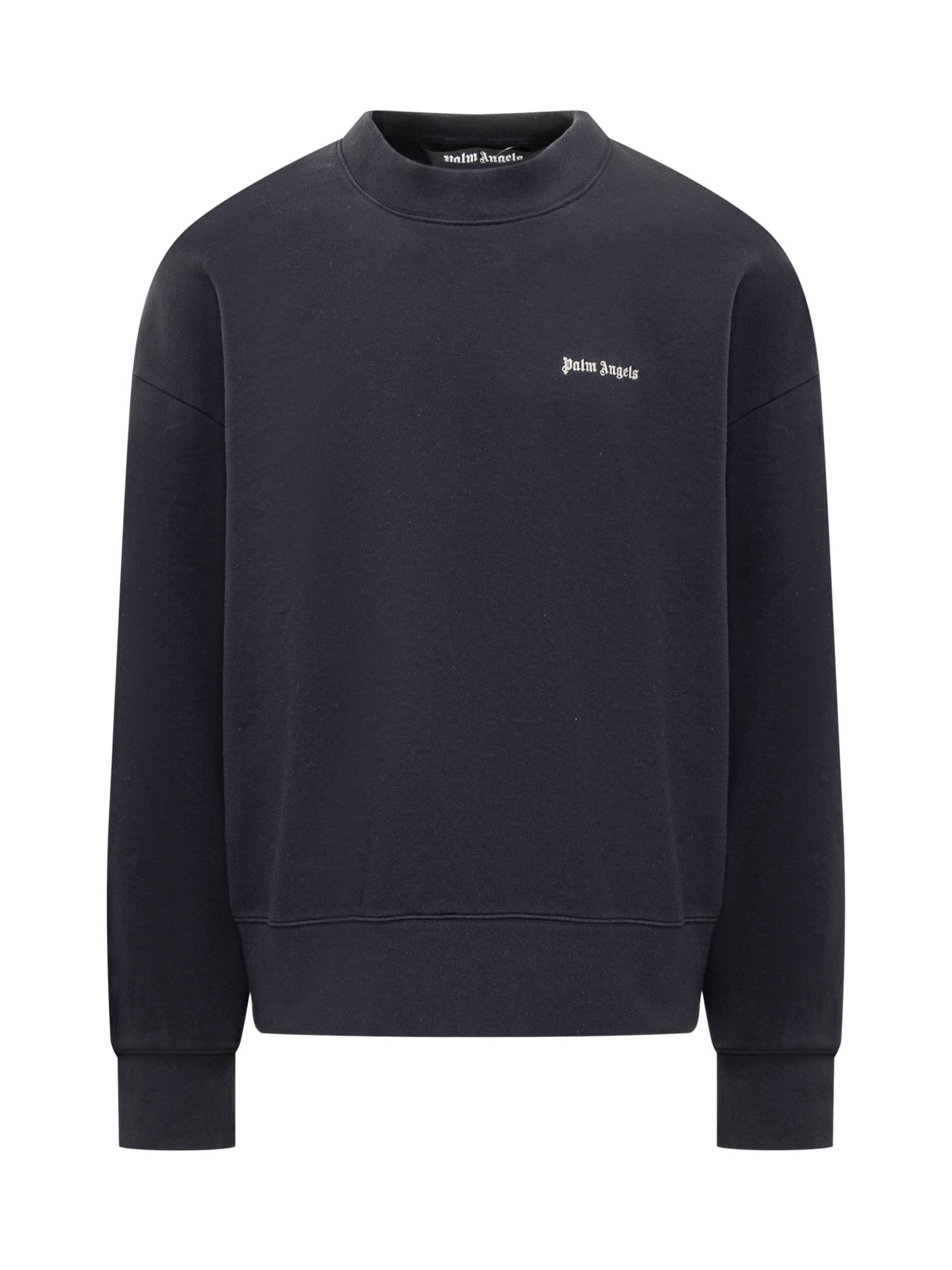 Shop Palm Angels Back Logo Crewneck Sweatshirt In Navyblue