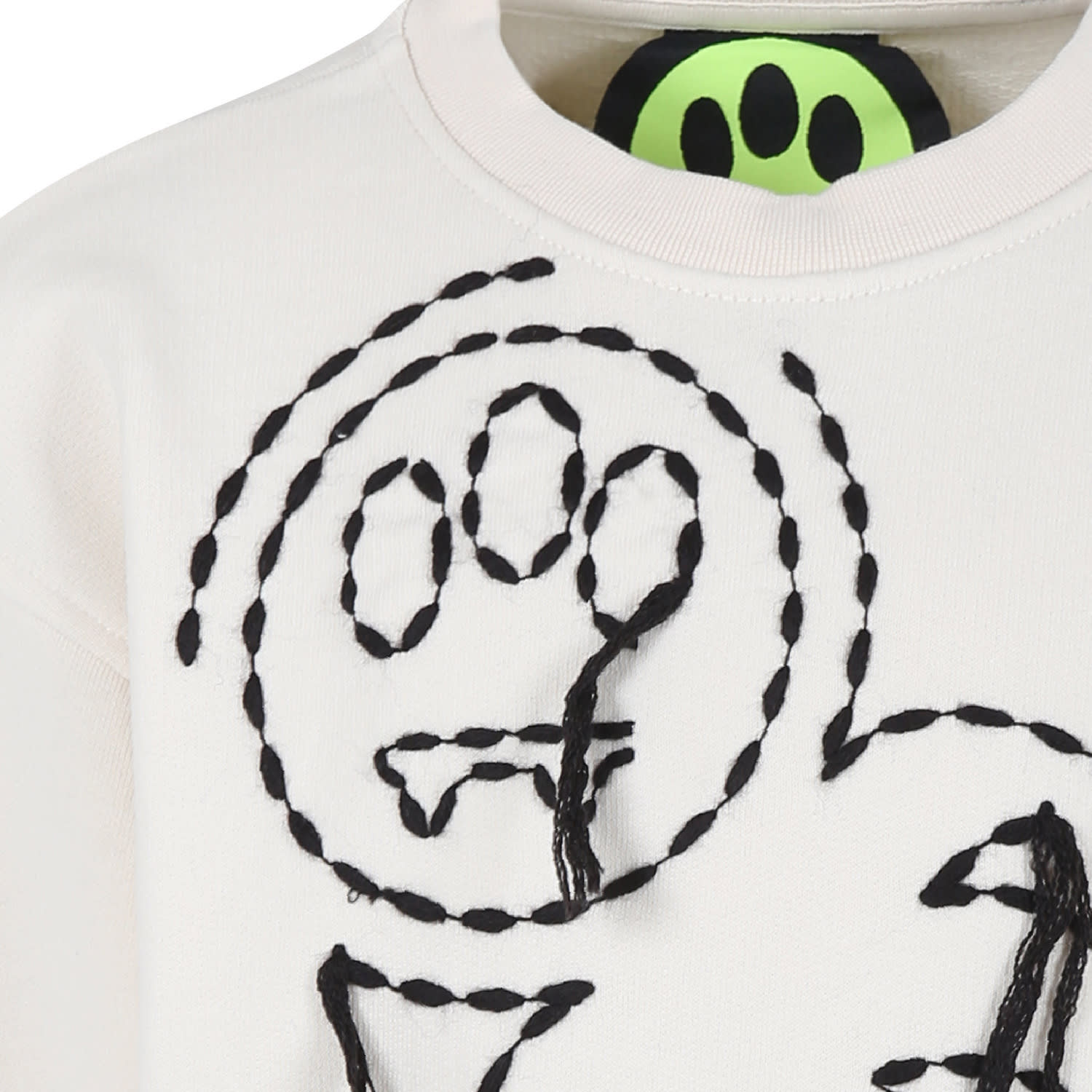 Barrow Ivory Sweatshirt For Girl With Smiley In Ivory