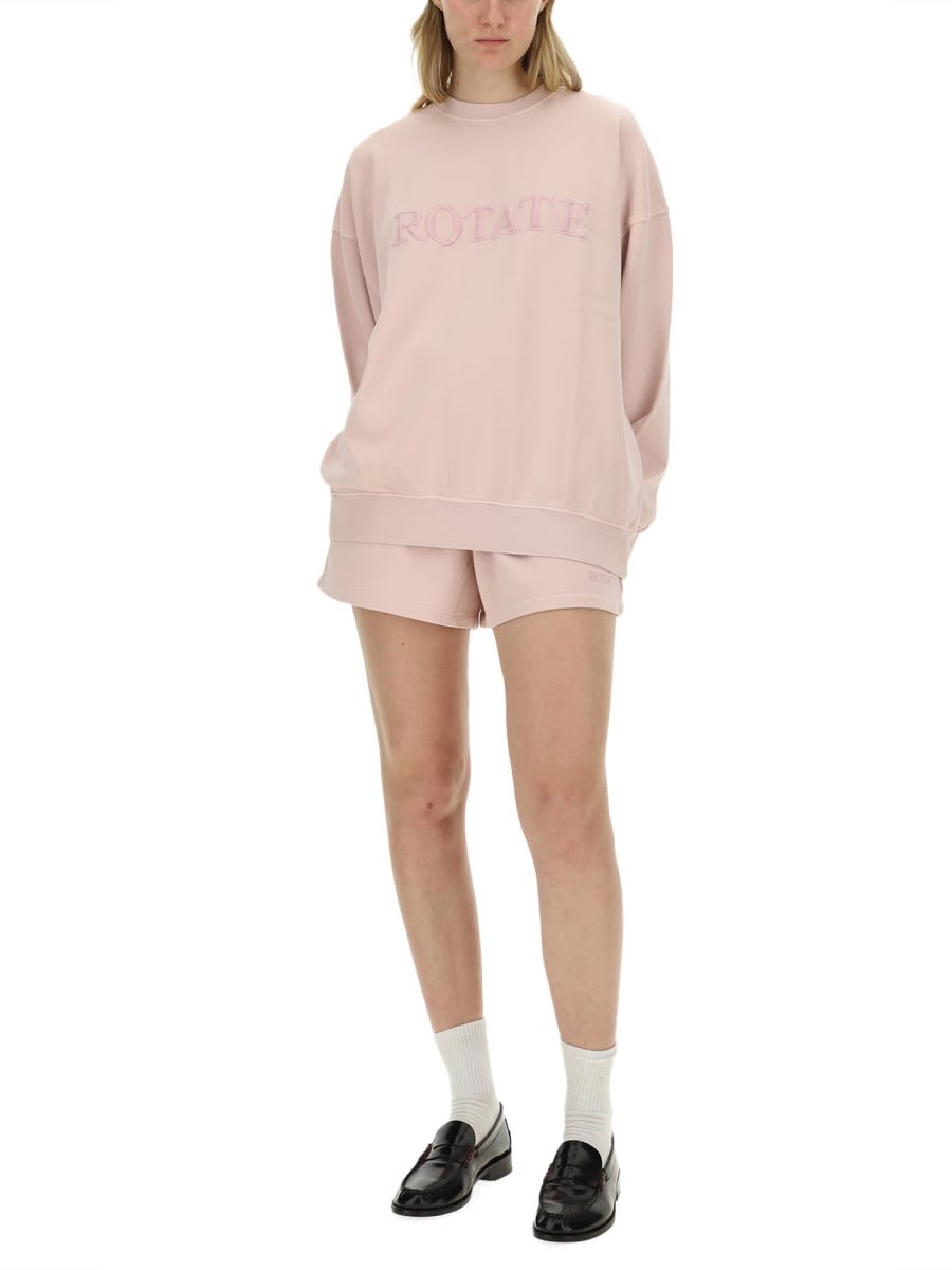 Shop Rotate Birger Christensen Cotton Shorts In Pink