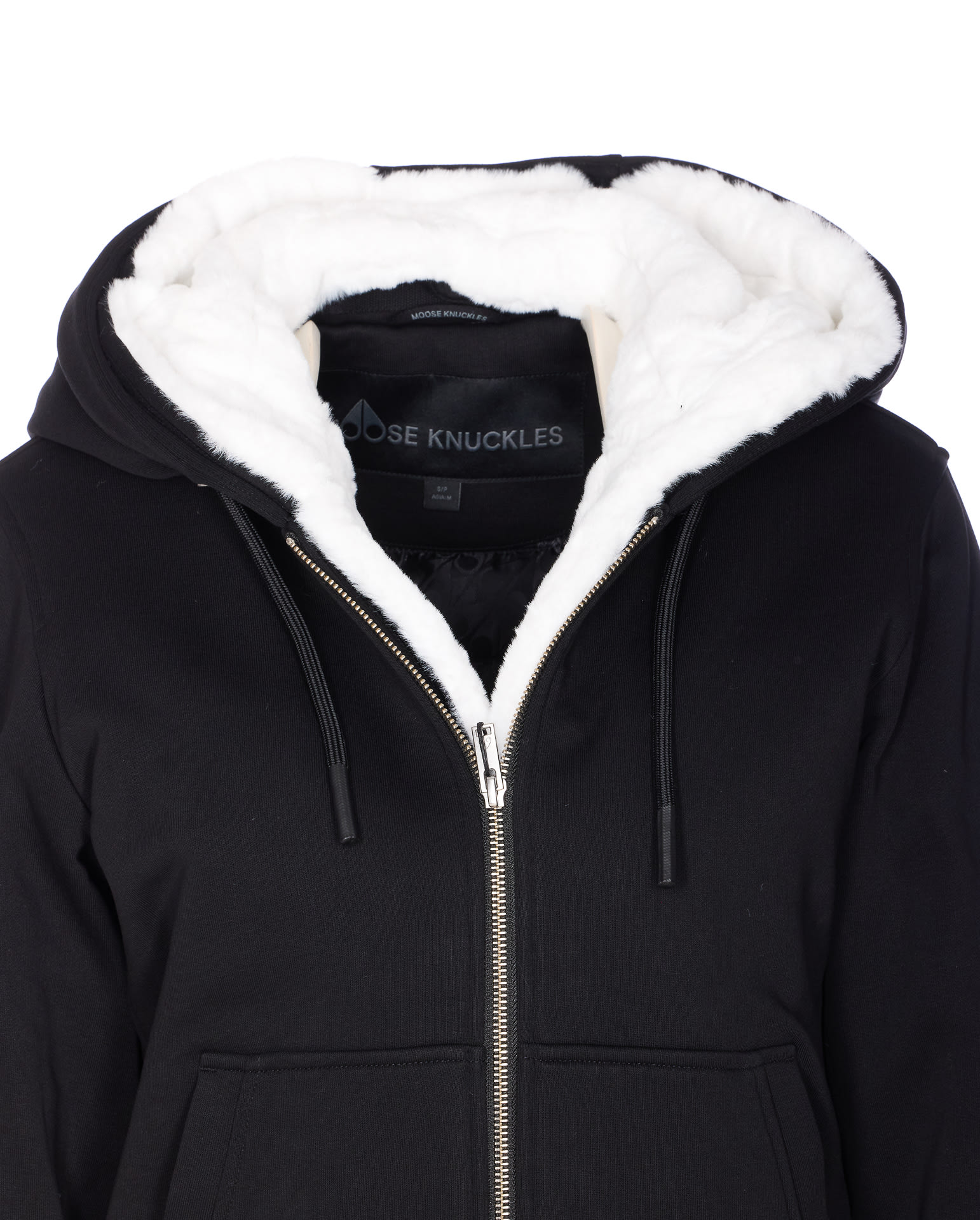 Moose Knuckles Classic Bunny Zip Sweatshirt In Black