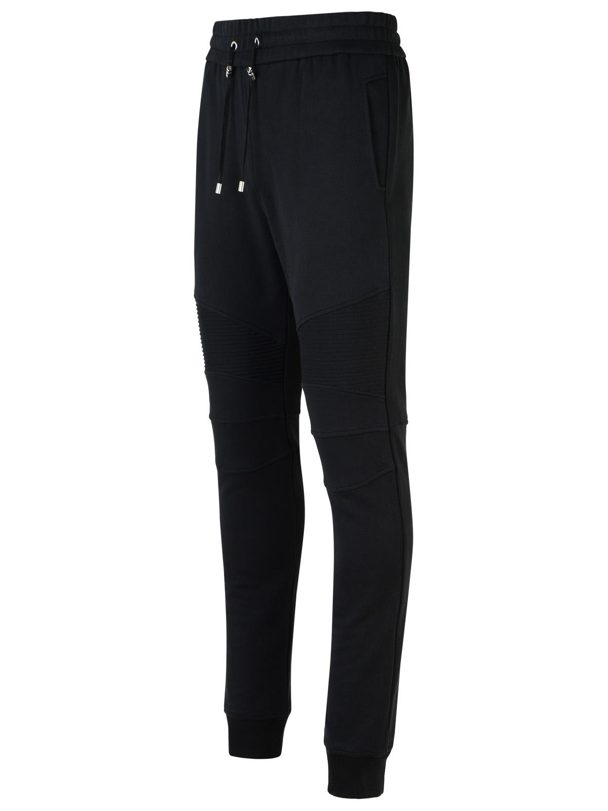 Shop Balmain Jogger Black Cotton Pants