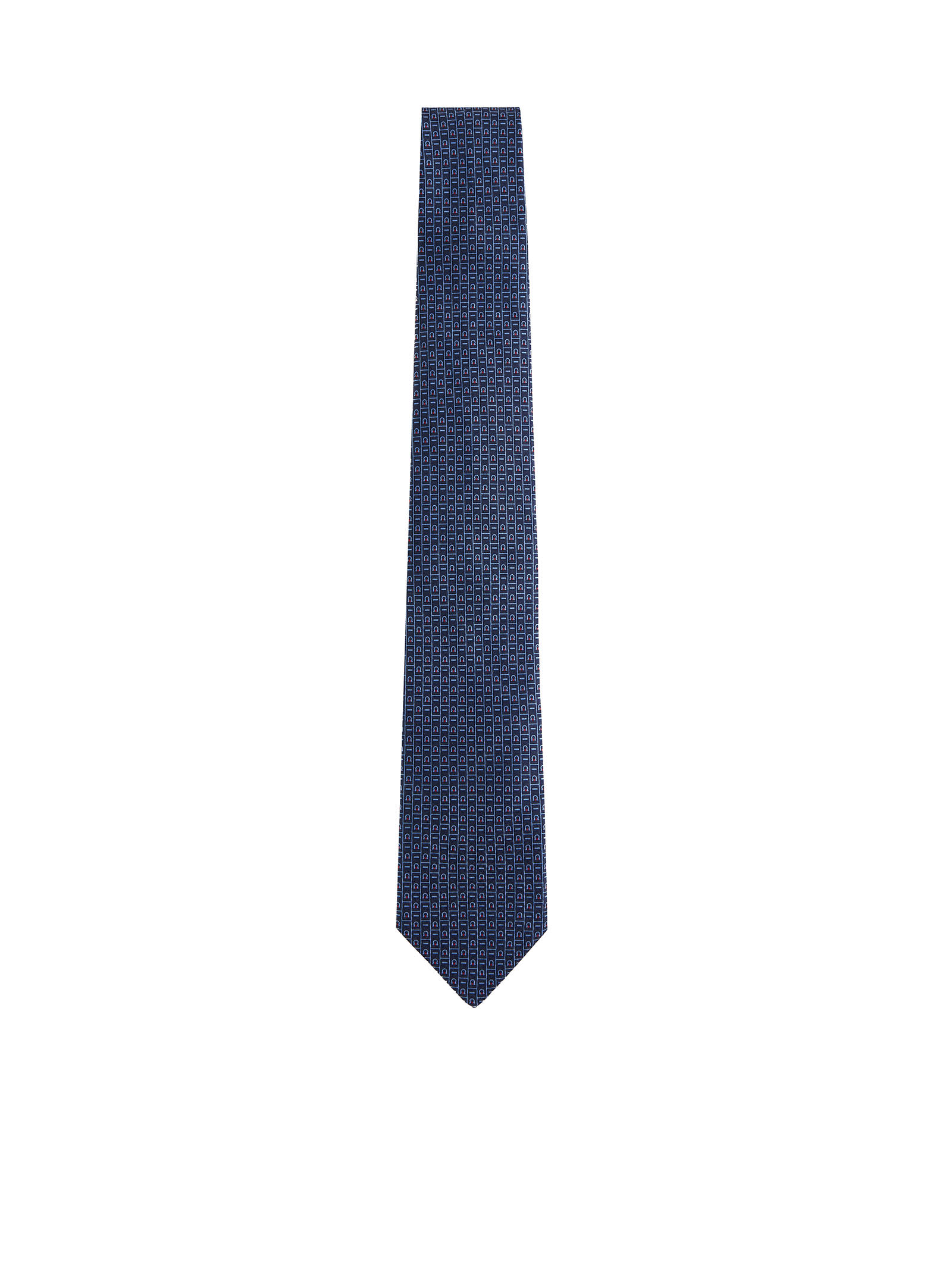 Shop Ferragamo Tie In F.navy/rosso