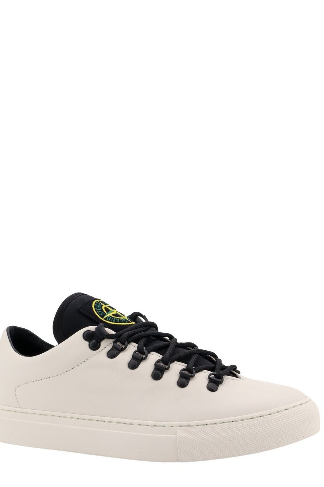 Shop Stone Island Logo Patch Sport Sneakers In Bco Naturale