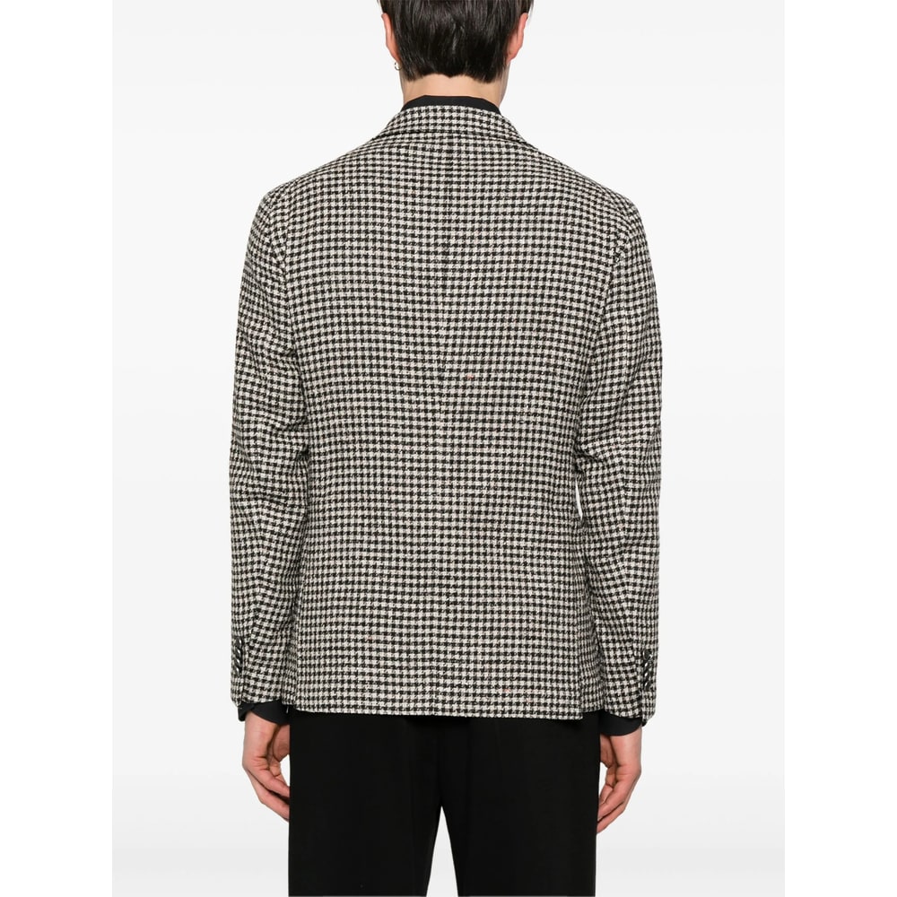 Tagliatore Gingham Check-pattern Blazer In Black