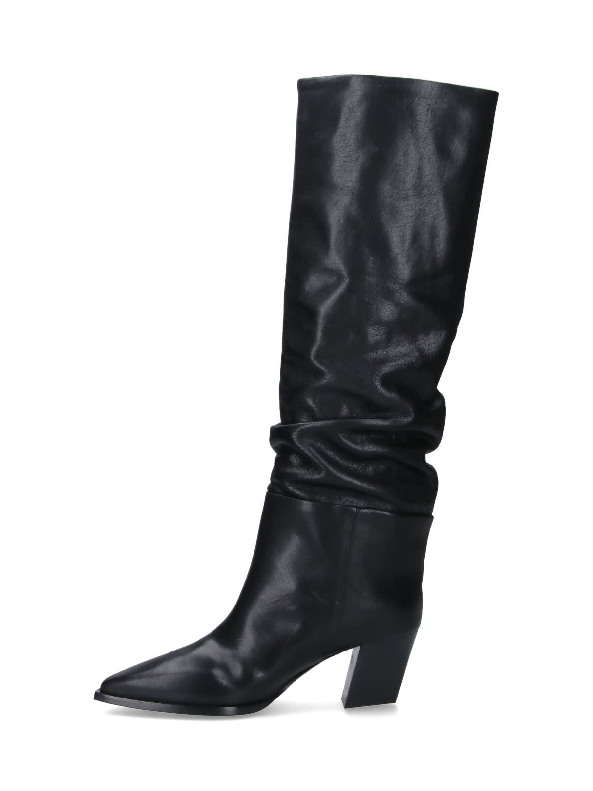Jimmy Choo Hart 60 High Heels Boots In Black Leather In Black