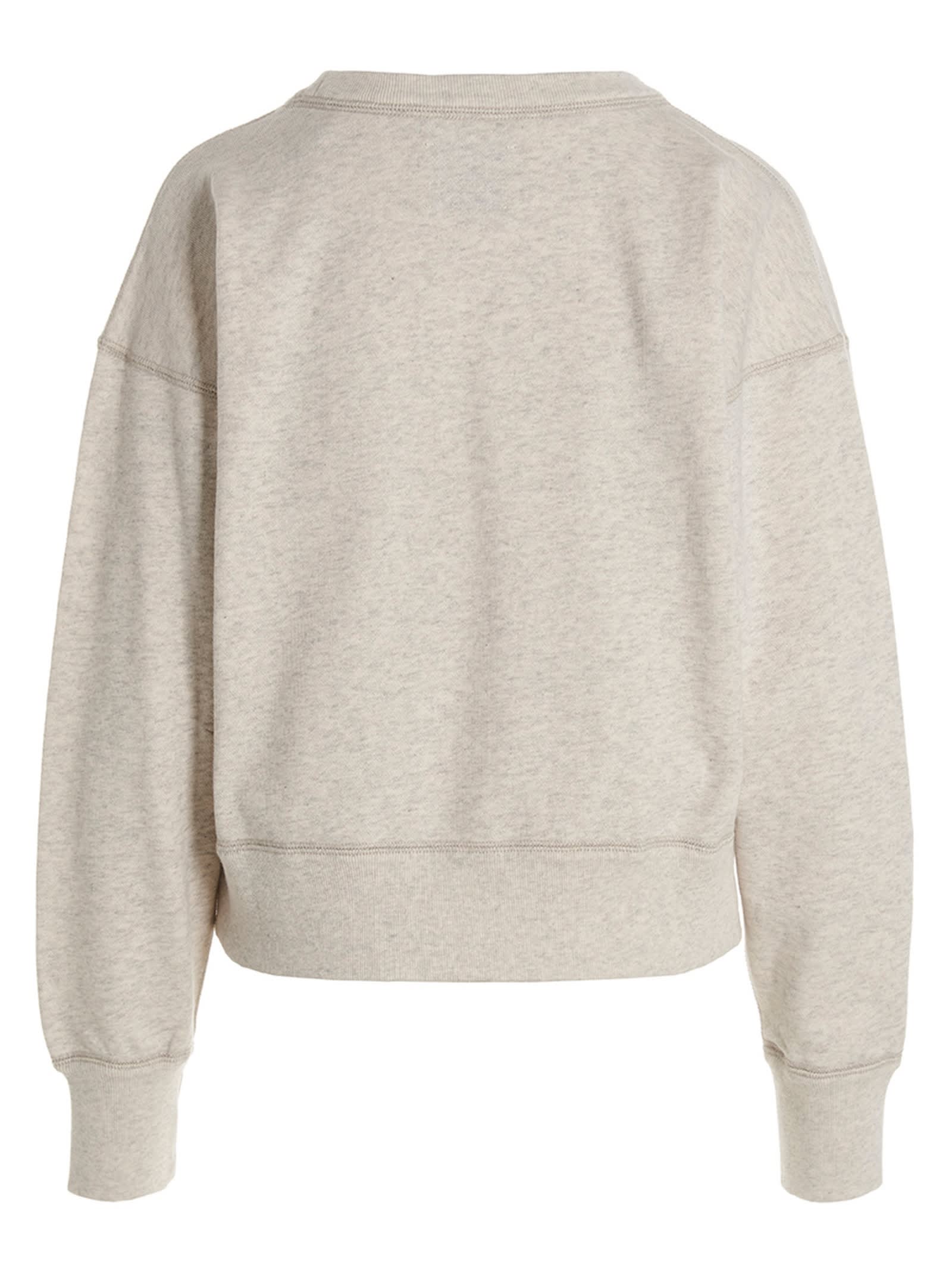 Isabel Marant Shad Cotton Crewneck Sweatshirt In Beige