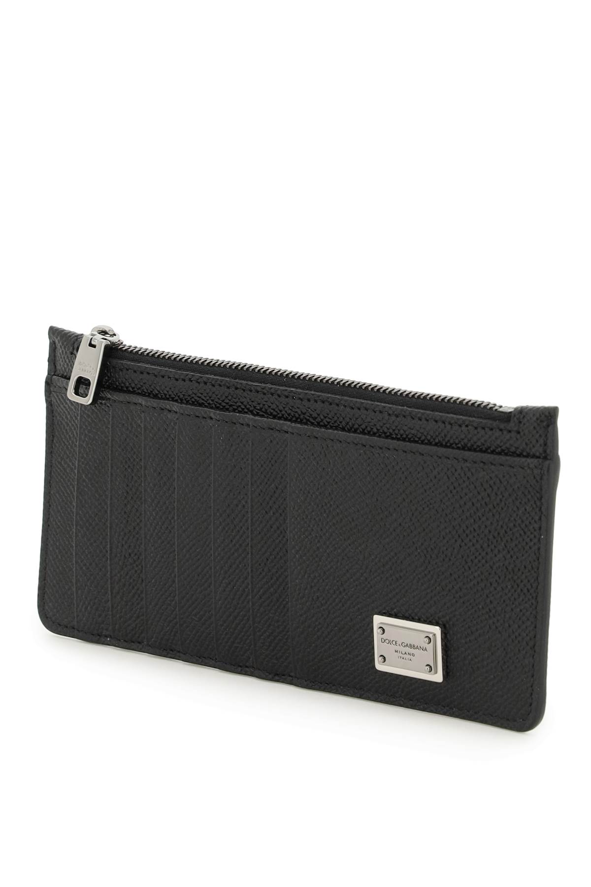 Dolce & Gabbana Logo Plaque Long Card Holder In Black