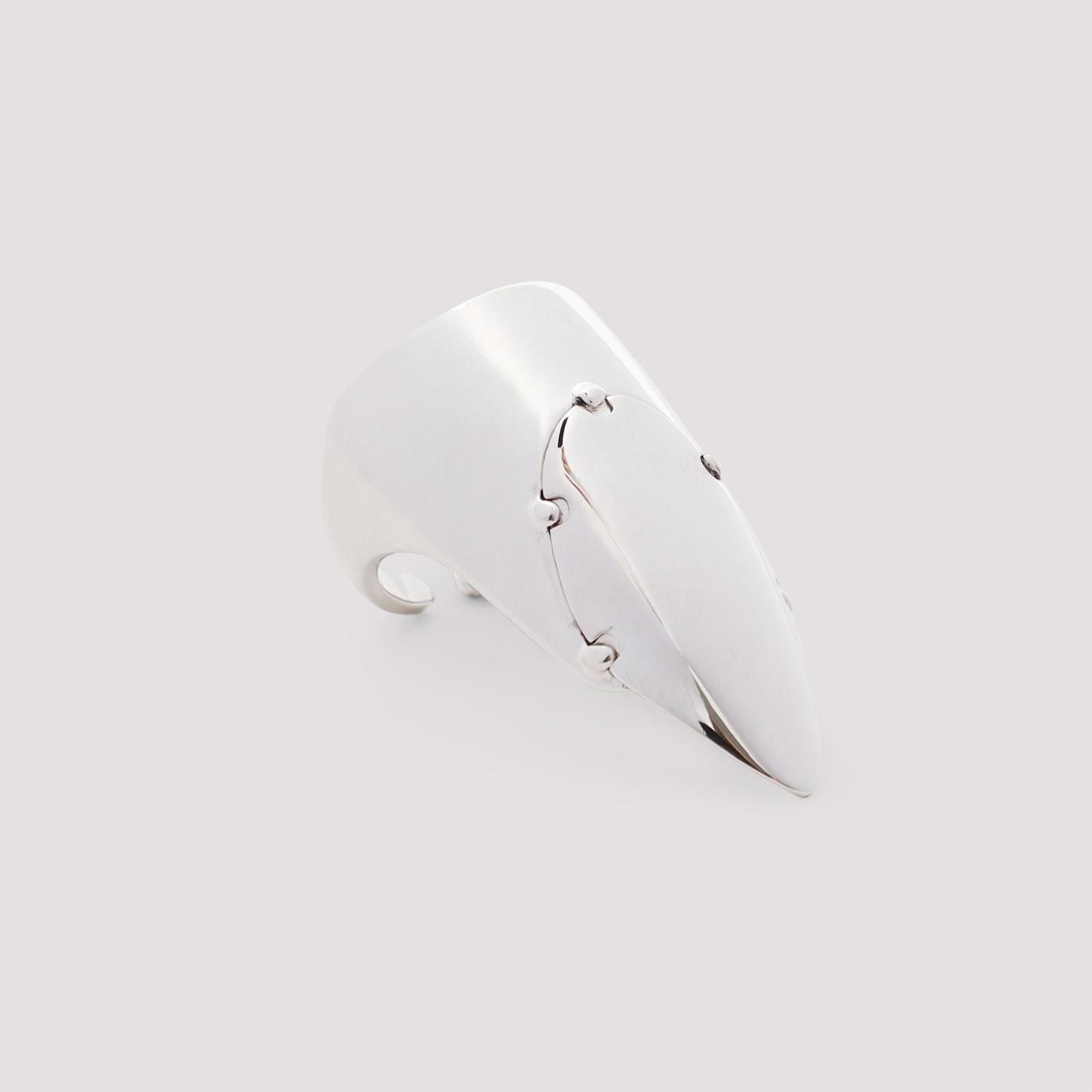 Jean Paul Gaultier Nail Ring Brass Silver Pointed Fingernail In Gray