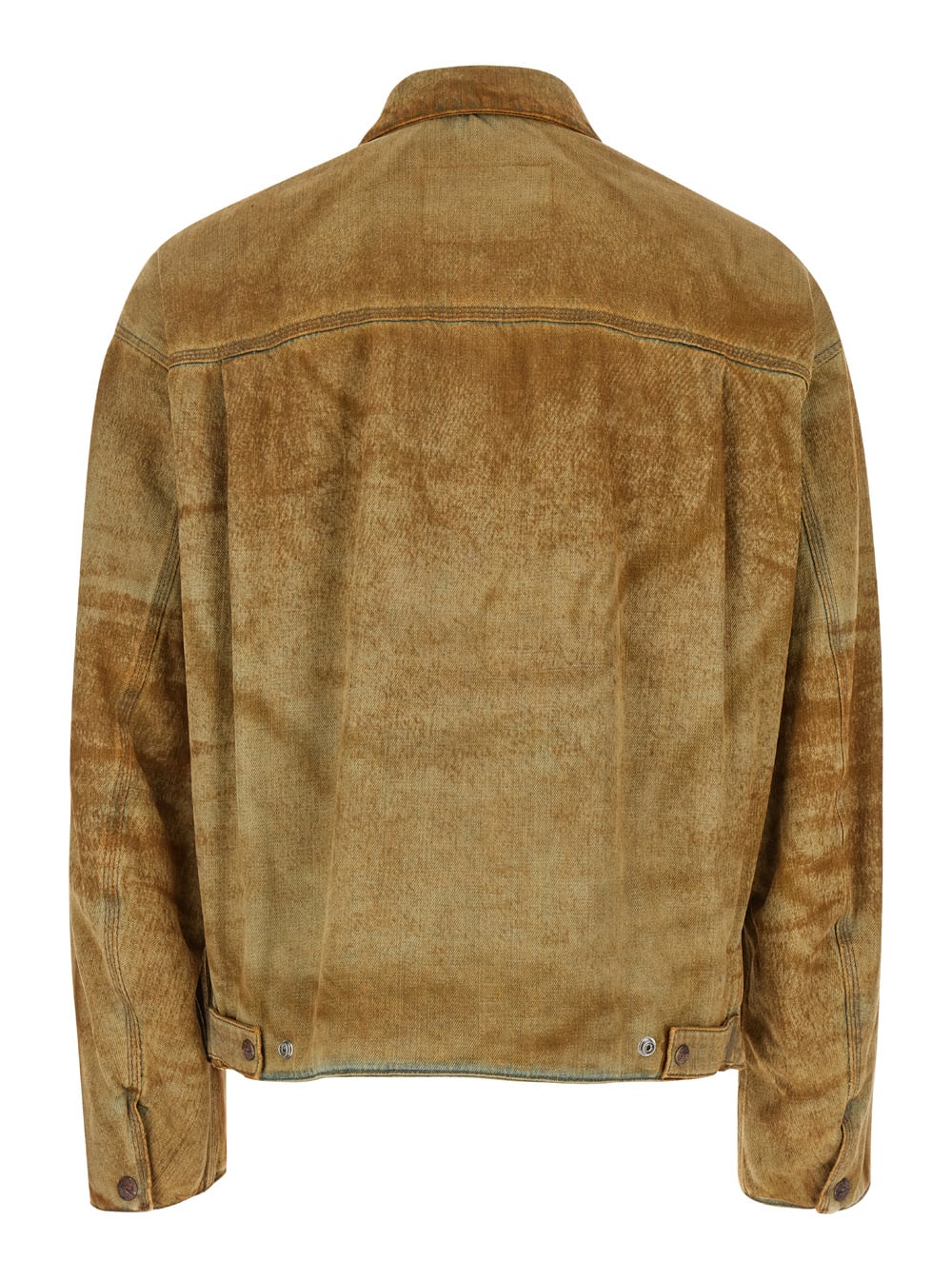 Shop Diesel Rust Brown Jacket With Frontal Logo Plate In Cotton Man