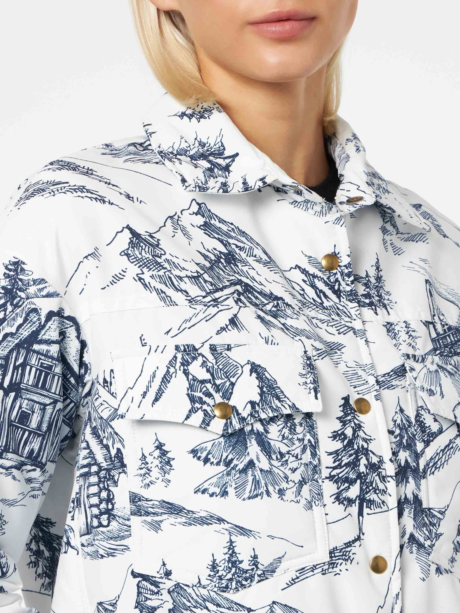 Mc2 Saint Barth Woman Quilted Padded Jacket With Bandanna Print In White