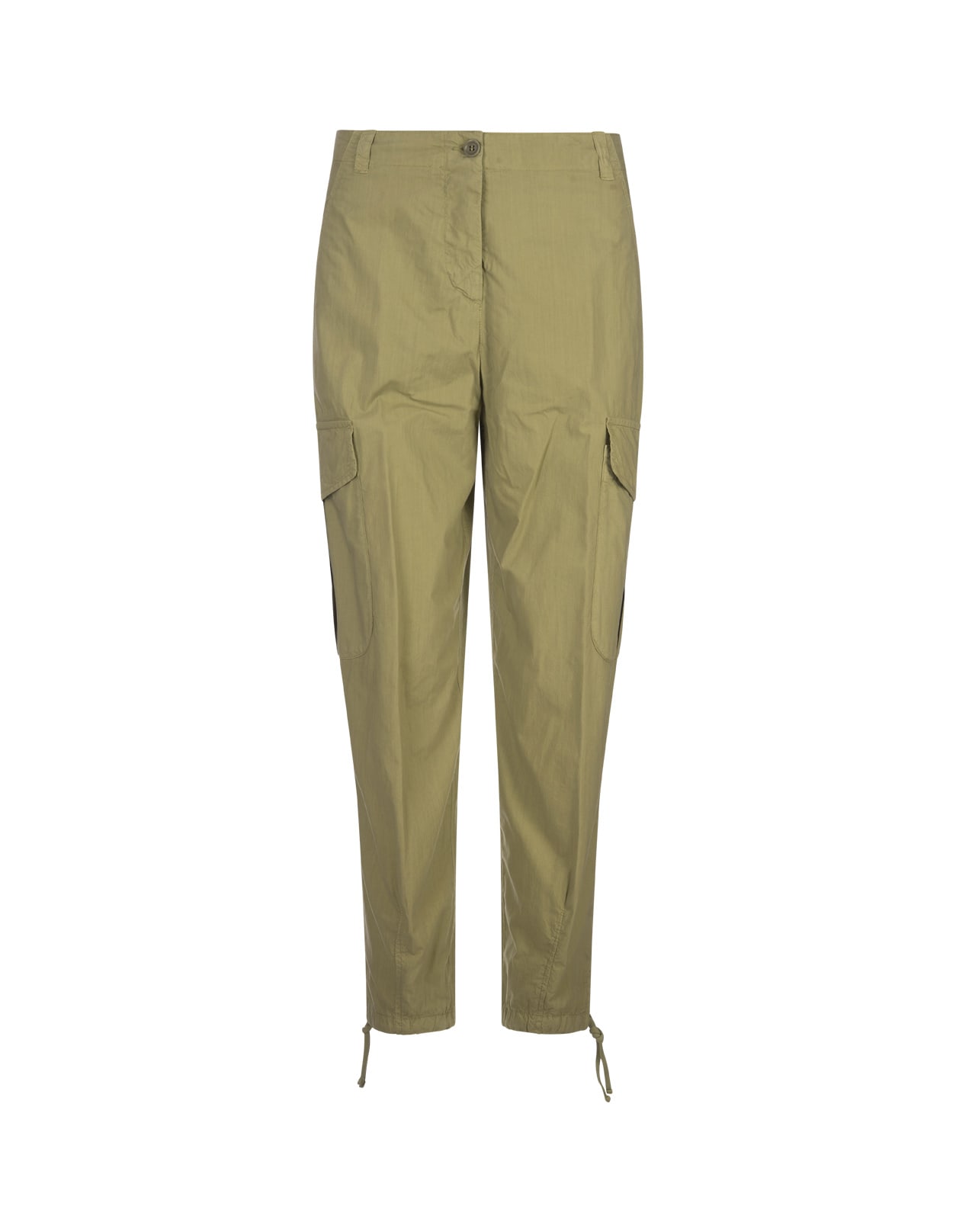 Pistachio Cotton Poplin Cargo Trousers
