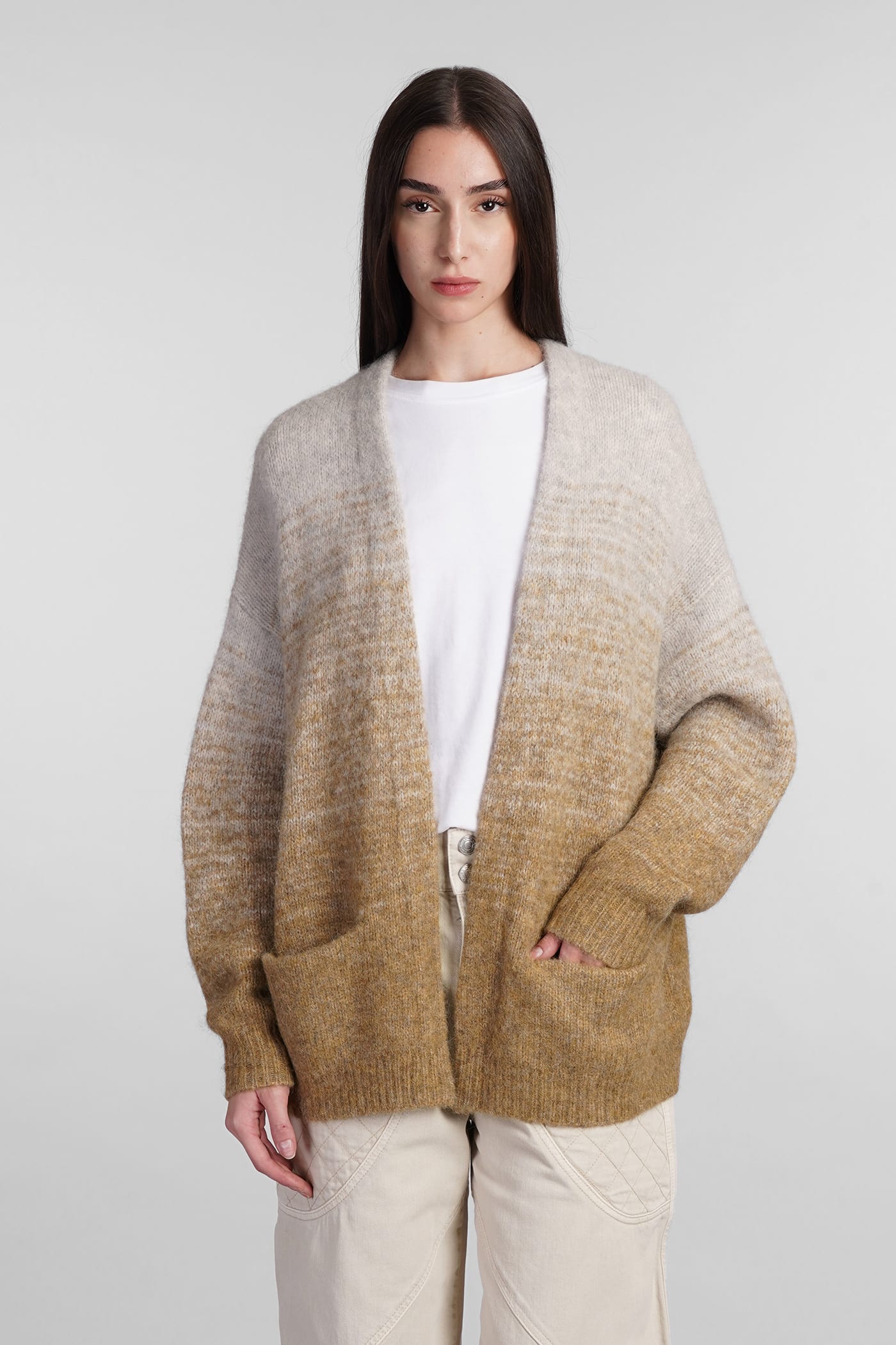 Shop Marant Etoile Danea Cardigan In Yellow Wool