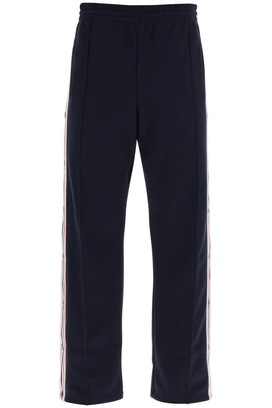 Shop Golden Goose Side Striped Track Pants In Dark Blue Papyrus (blue)