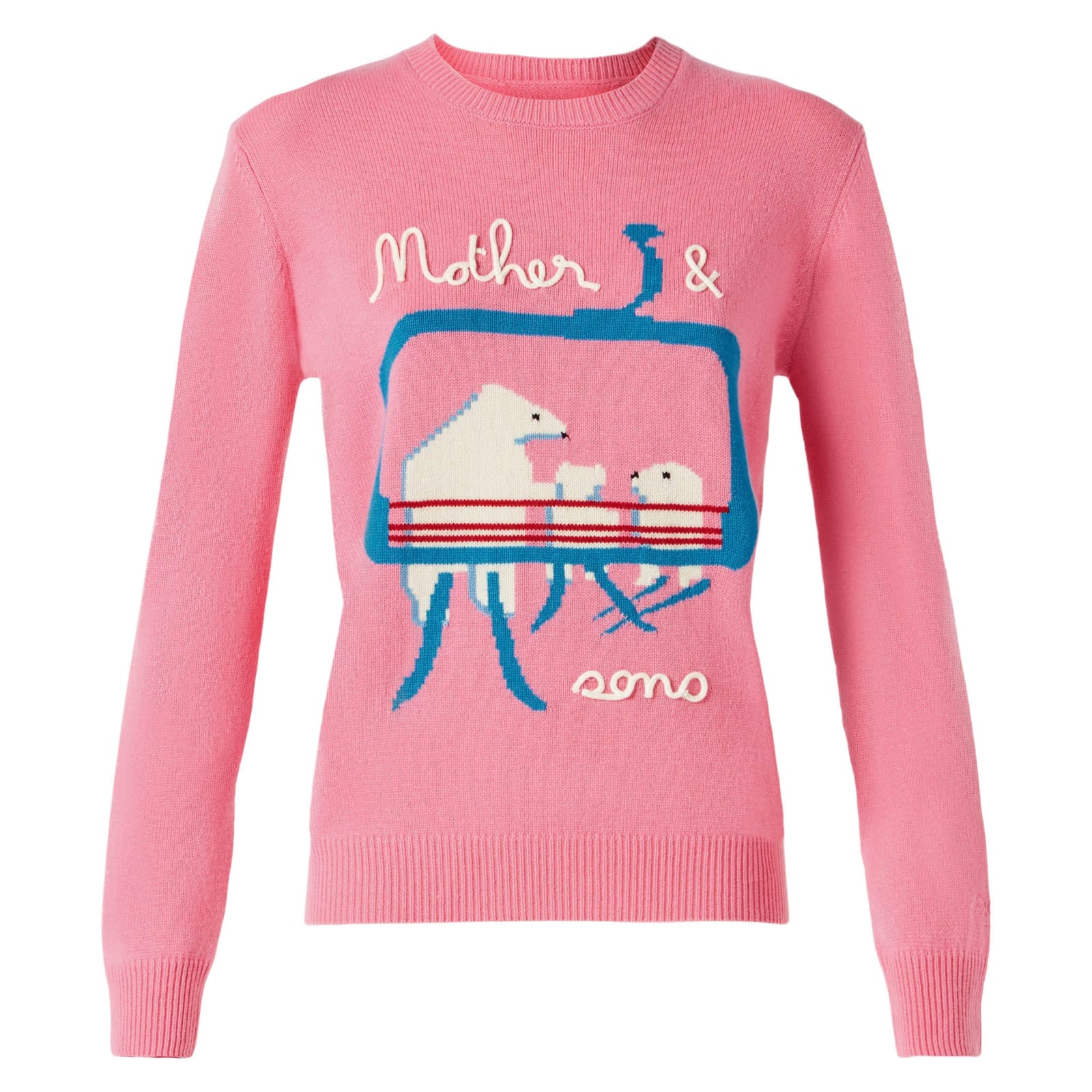 Shop Mc2 Saint Barth Woman Sweater With Bears Embroidery In Pink