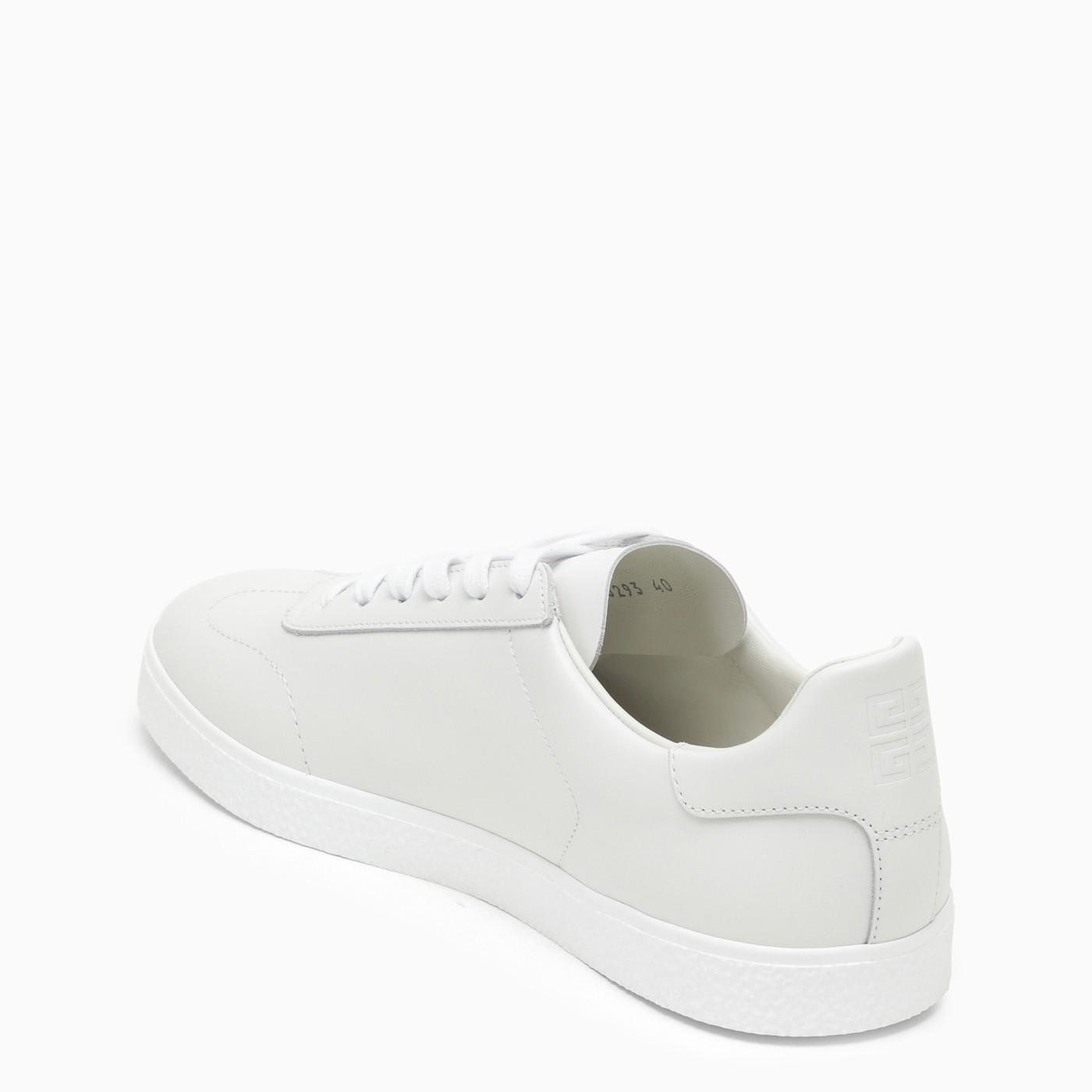 Shop Givenchy Town White Leather Trainer In Bianco