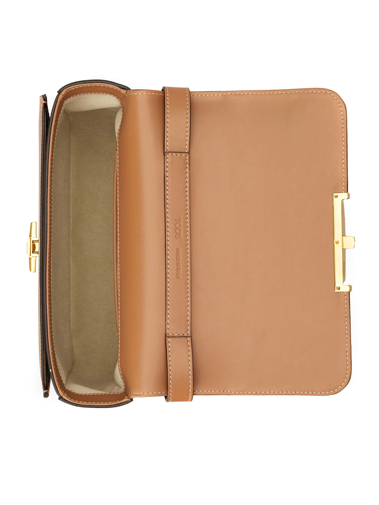 Shop Tod's T Timeless Crossbody Bag In Leather Mini In Brown