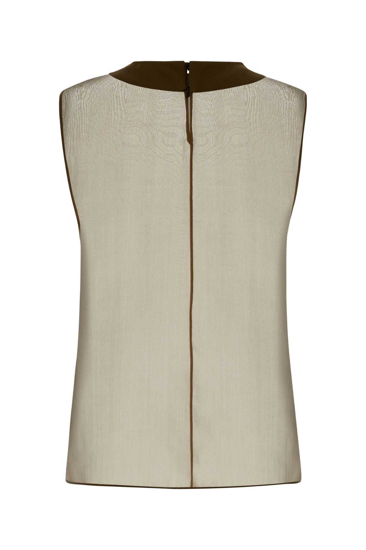 Shop Saint Laurent Khaki Muslin Top In Kakidore