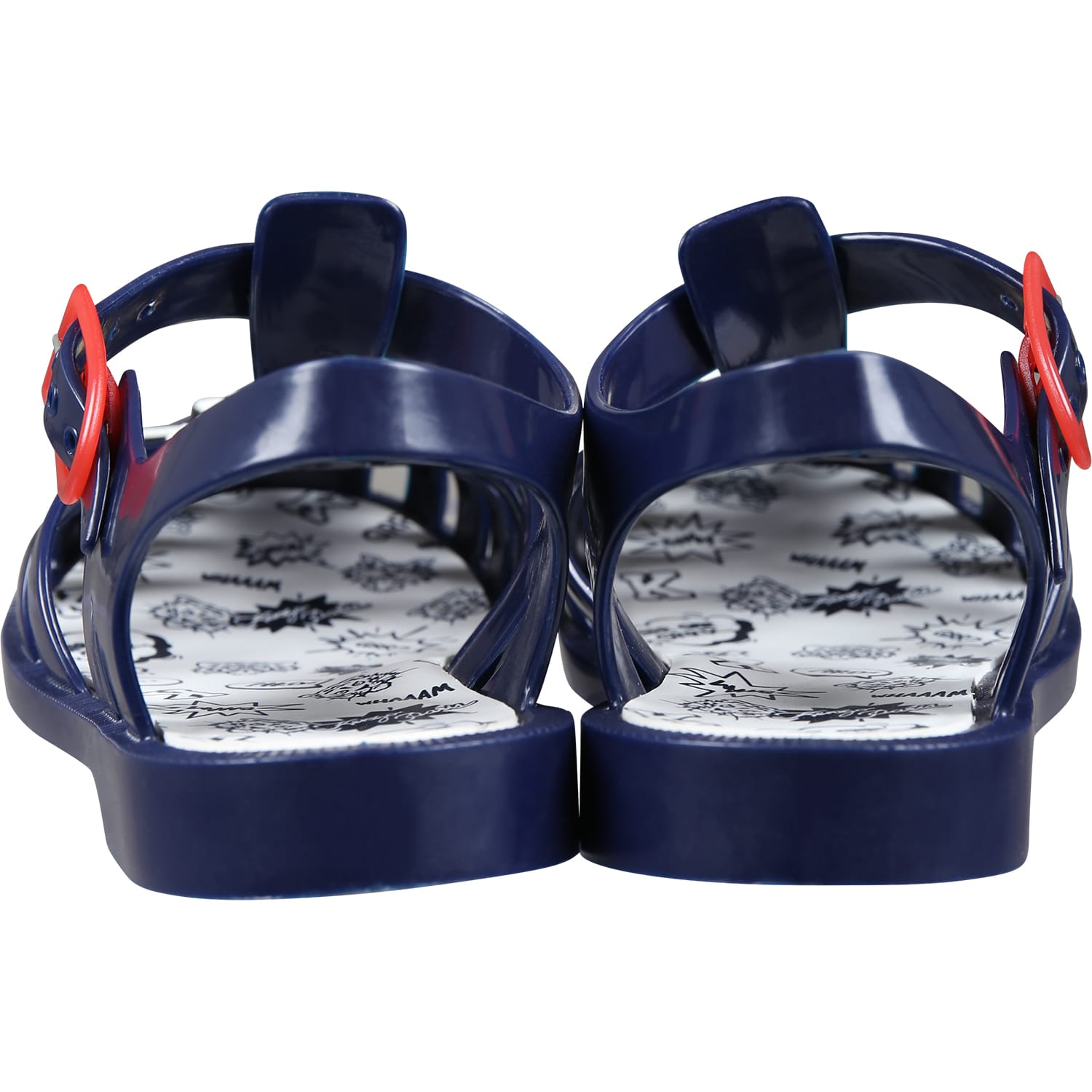 Shop Kenzo Blue Sandals For Boy With Tiger