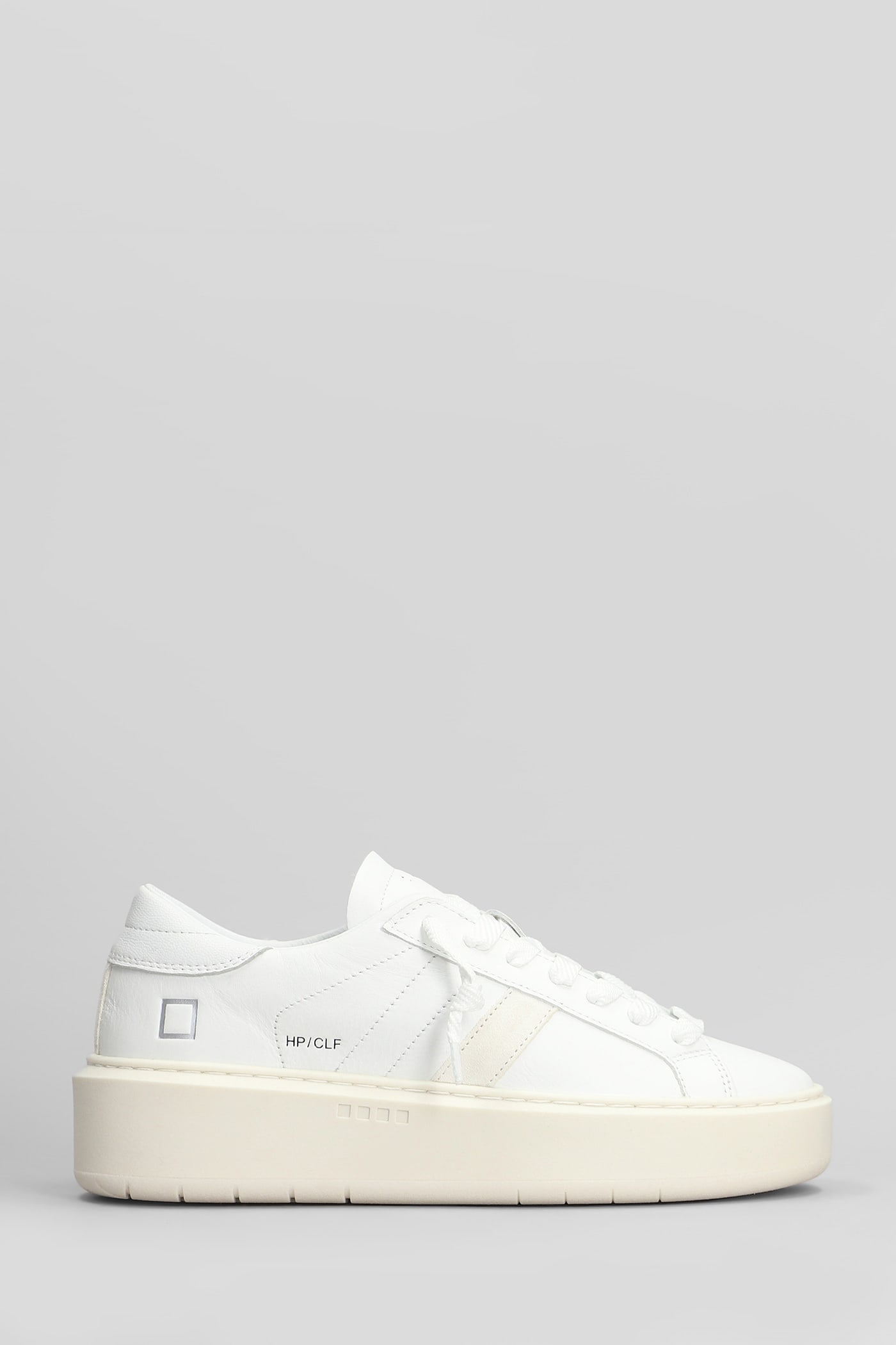 D. A.T. E. Hill Low Platform Sneakers In White Leather