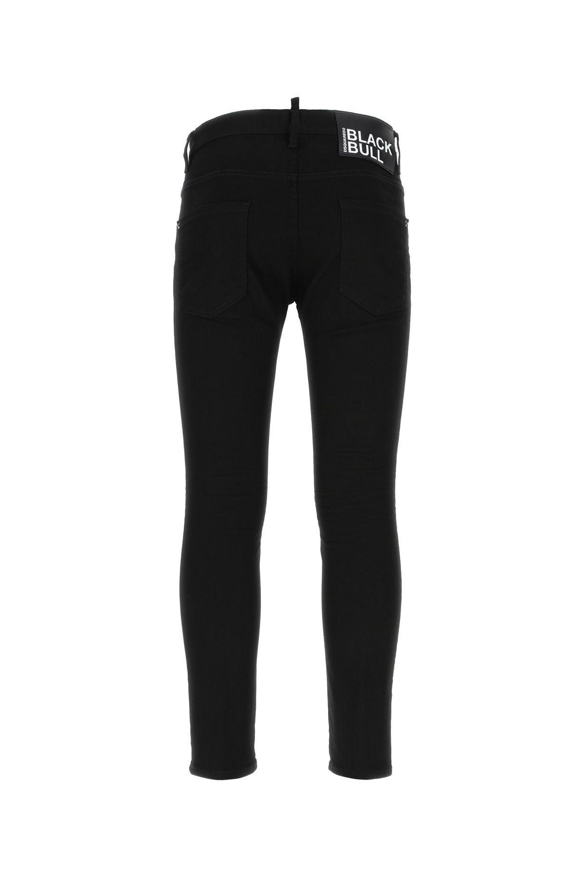 Shop Dsquared2 Black Stretch Denim Skater Jeans In C