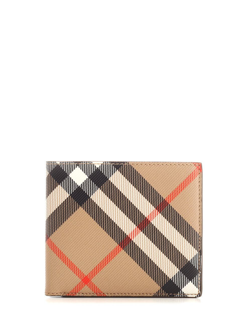 Shop Burberry Wallet With  Check In Beige