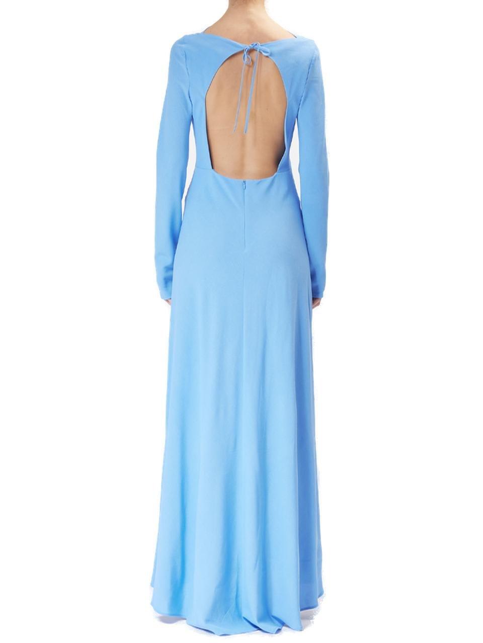 Shop M05ch1n0 Jeans Open-back Crepe Maxi Dress In Avion