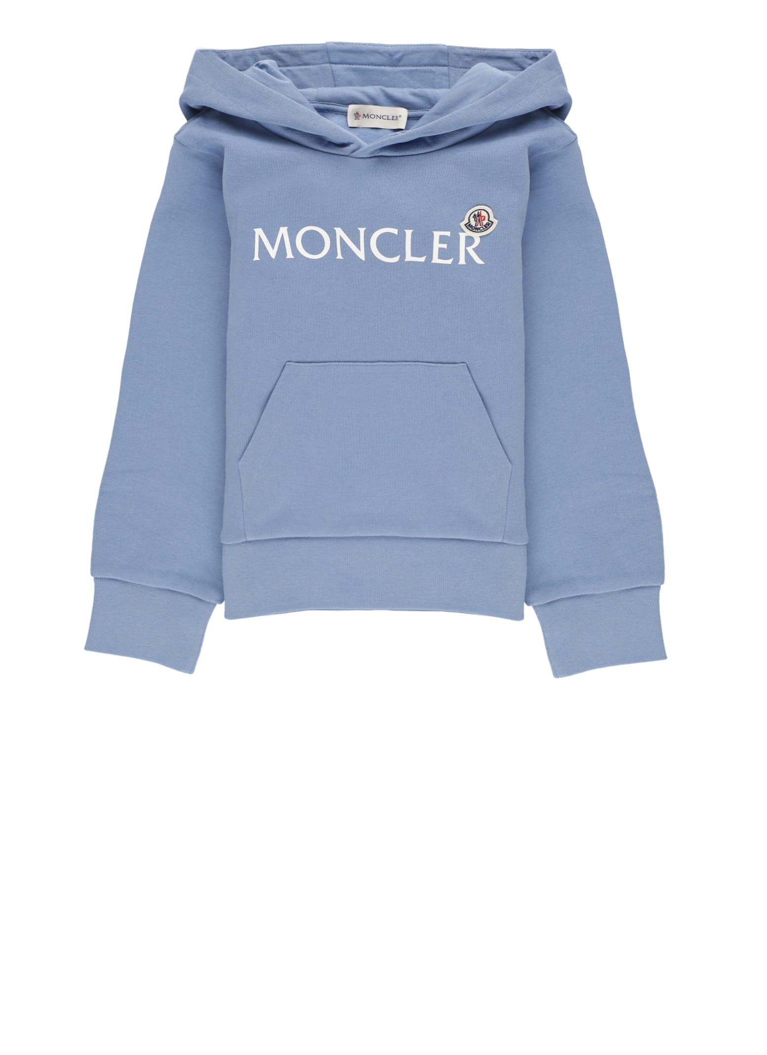Moncler Sweat À Capuche En Coton À Logo In Blue