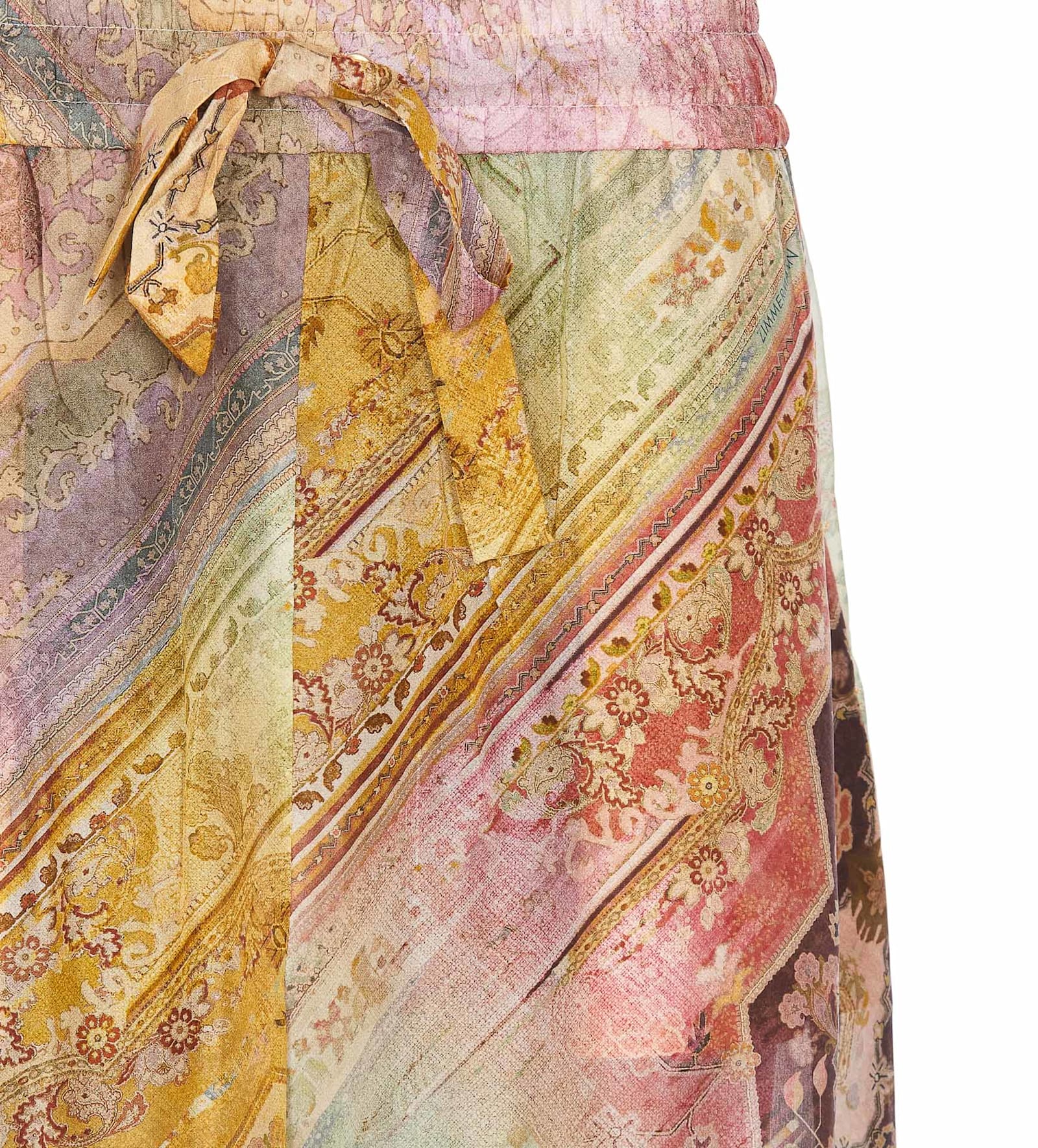Zimmermann Womens Ombre Multi Tallow Relaxed-fit Silk Trousers Xs In Multicolour