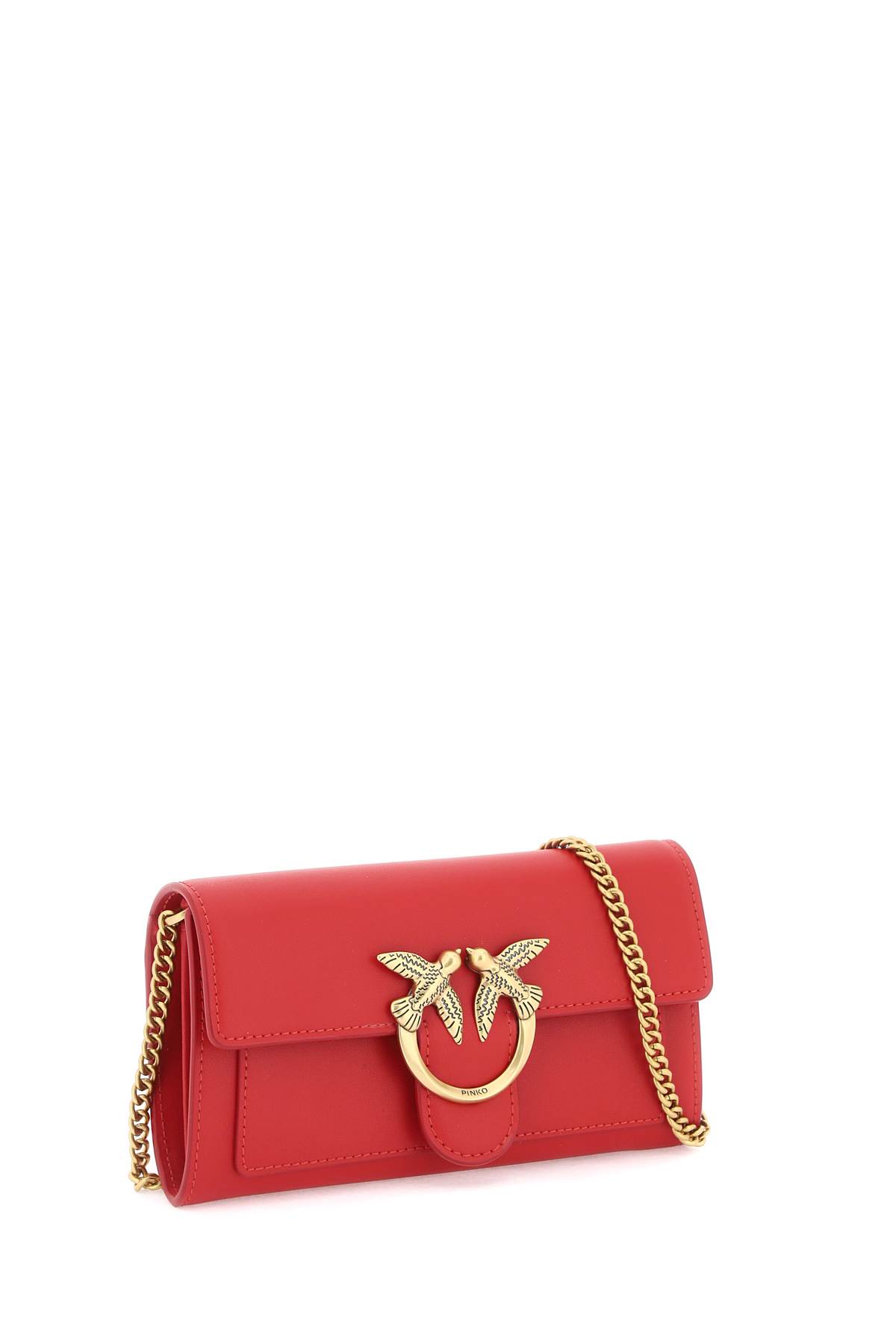 Shop Pinko Love Bag Simply Crossbody Bag In Rosso Gold
