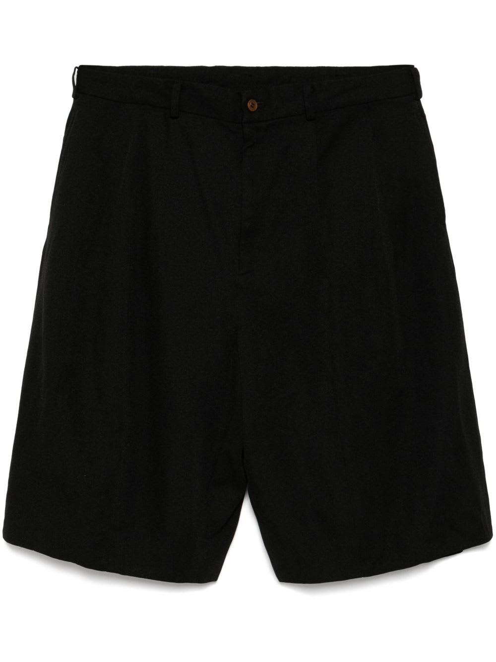Comme Des Garçons Bermuda Shorts With Pleated Design And Pockets In Black