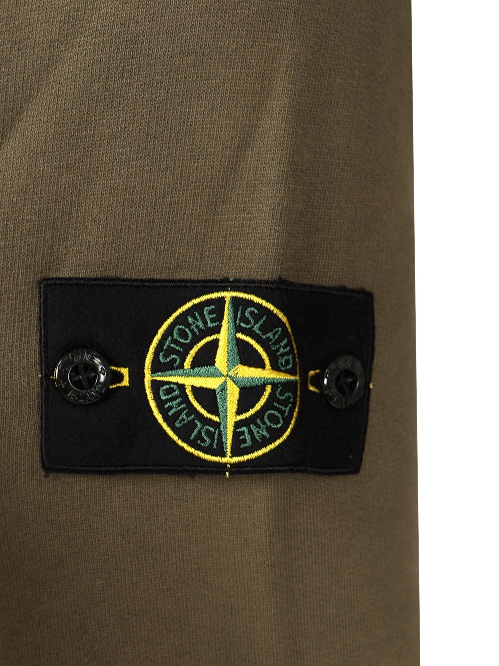 Stone Island Crew Neck Sweater Ribbed Cuffs In Green