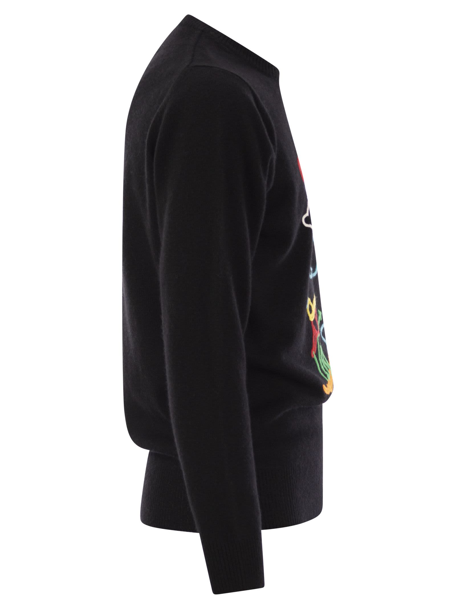 Mc2 Saint Barth Off Piste Wool And Cashmere Blend Sweater In Black