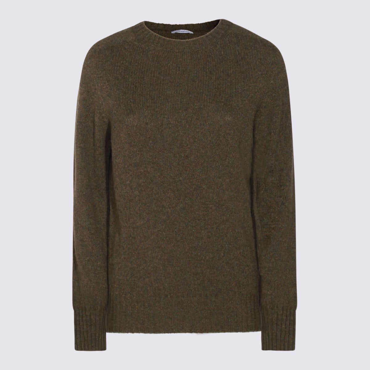 Shop Malo Brown Wool Knitwear In Moss