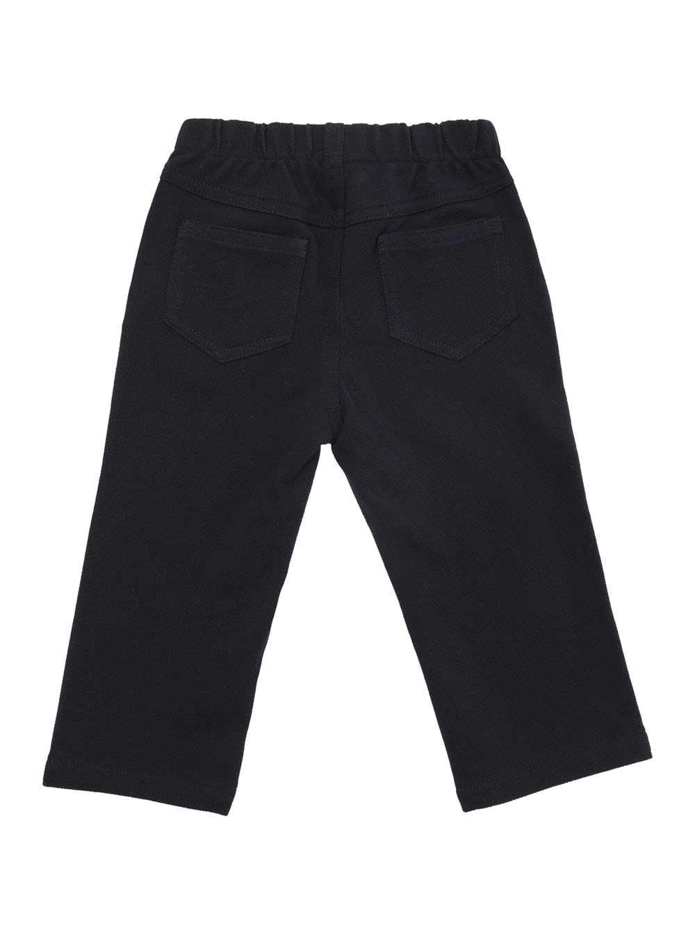 Shop Il Gufo Blue Pants With Elastic Waistband In Denim Baby