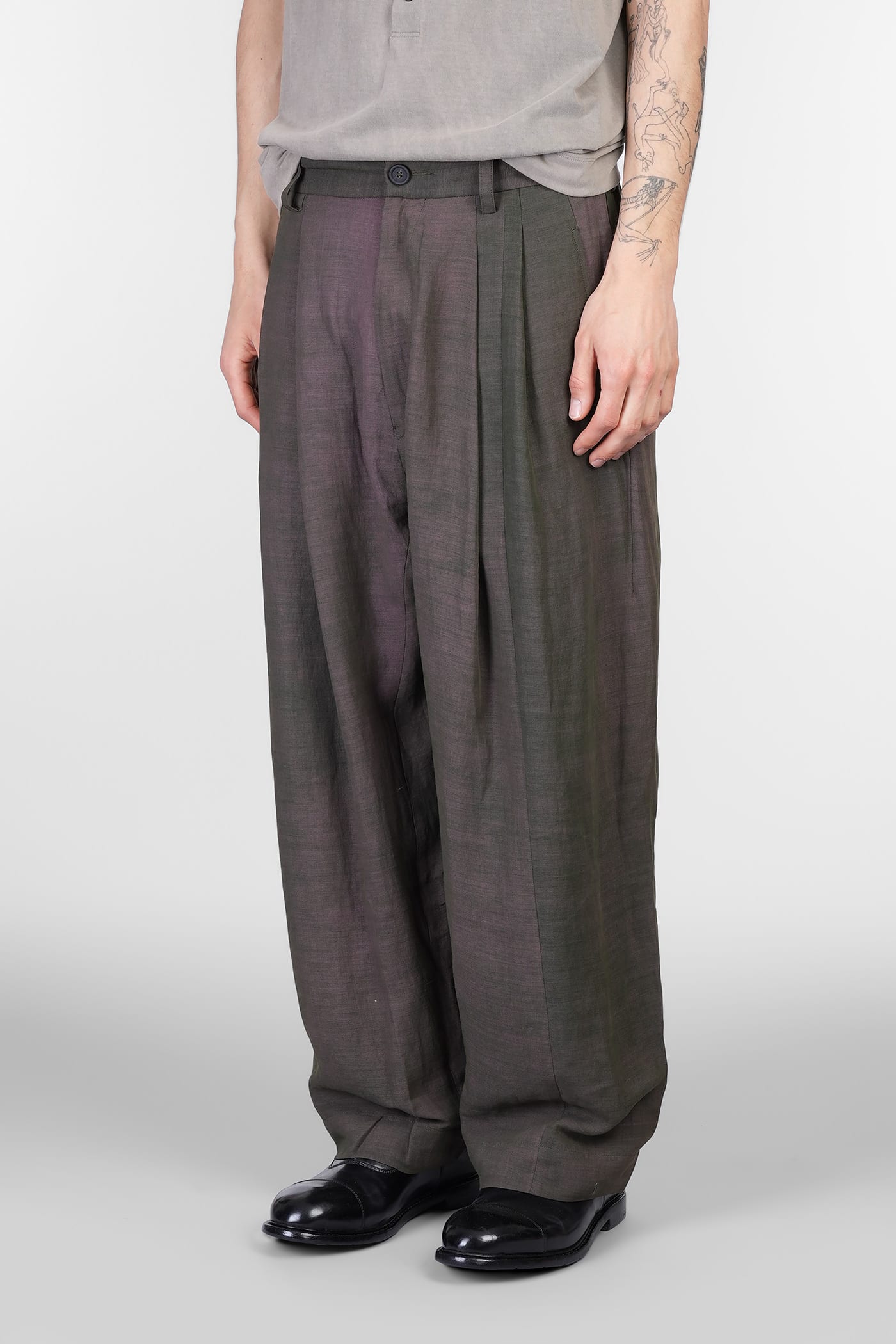 Ziggy Chen Pants In Multicolor Cotton