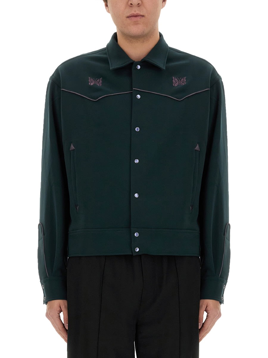 Shop Needles Jacket With Logo In Green