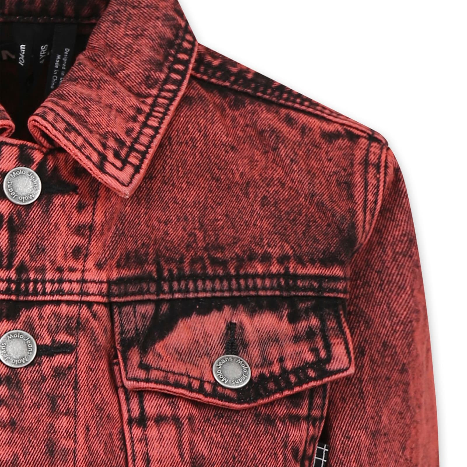 Molo Long-sleeved Denim Jacket In Red