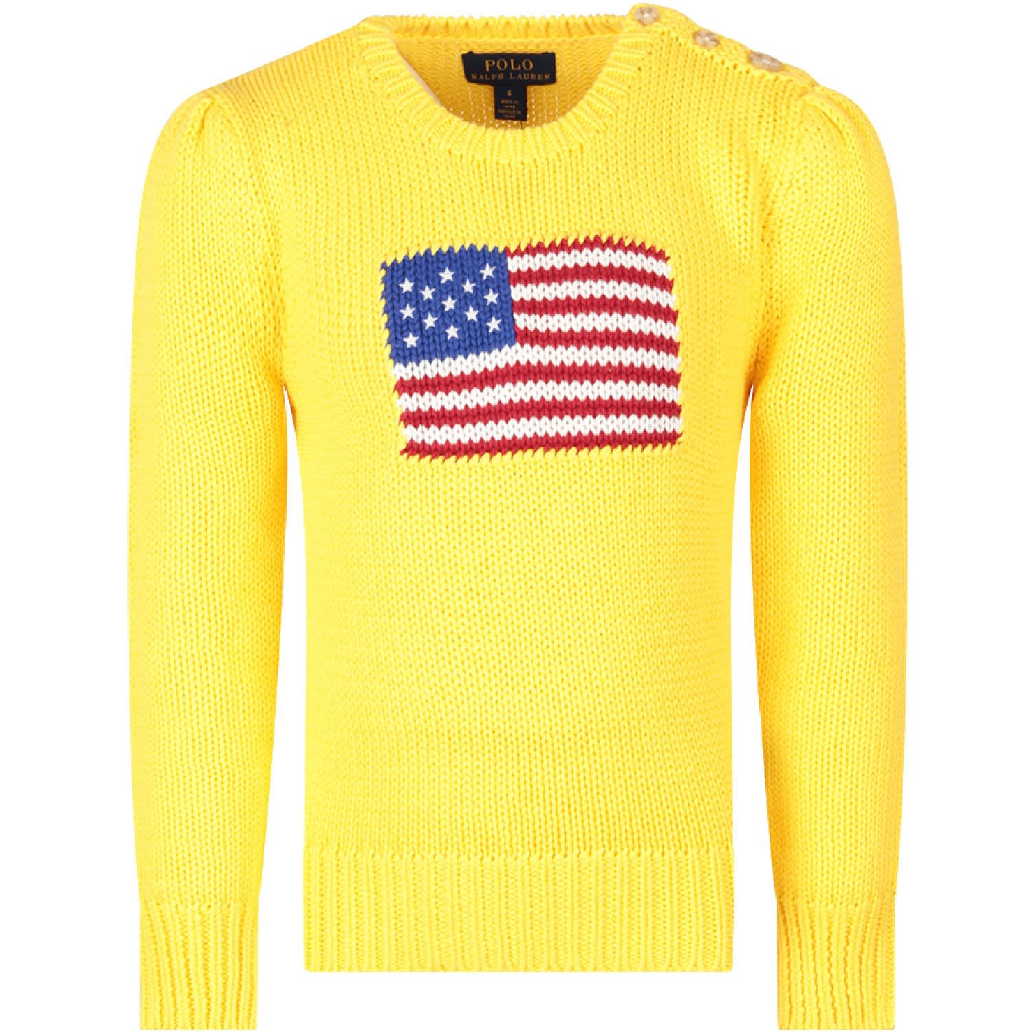 ralph lauren yellow flag sweater
