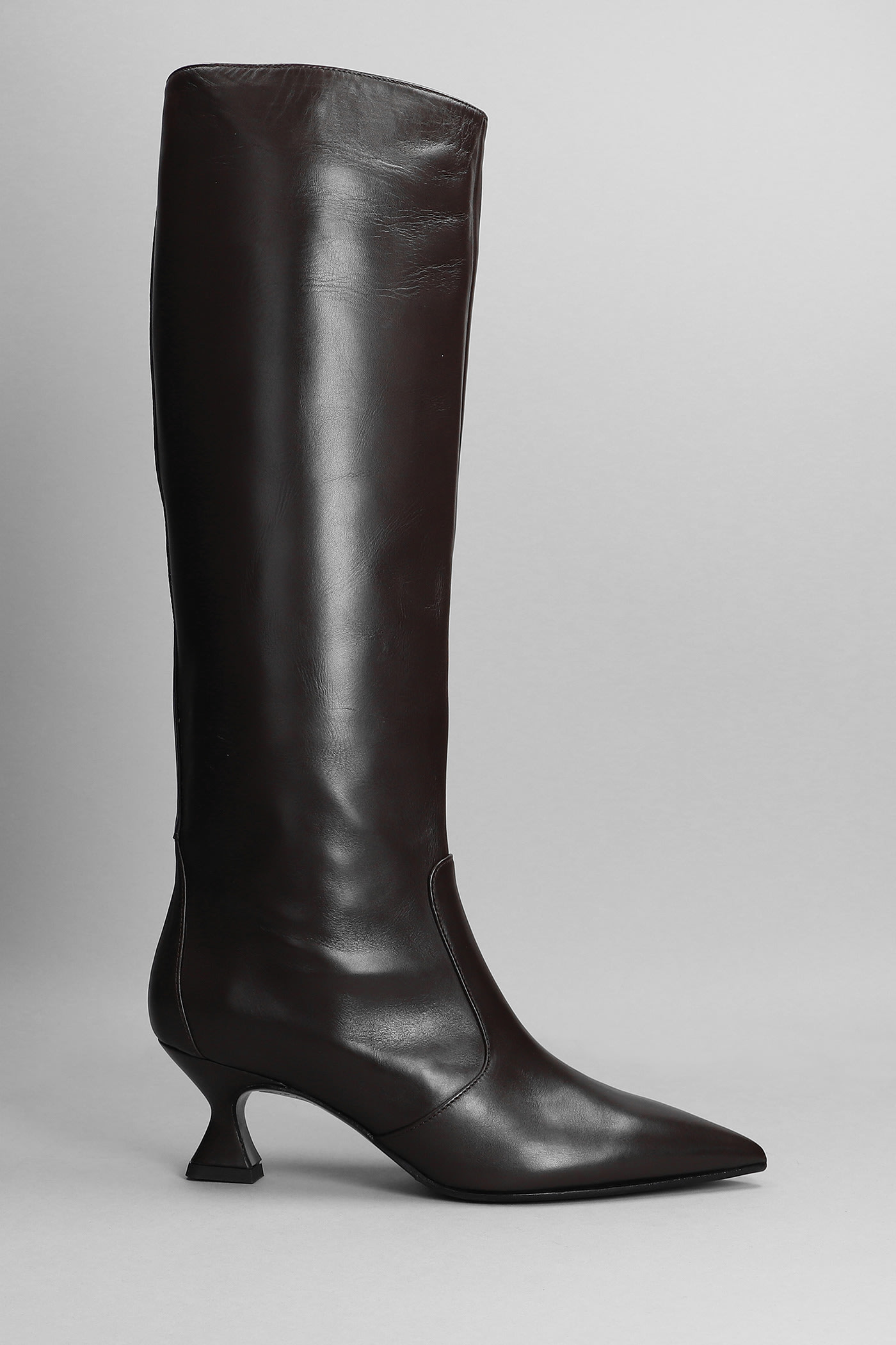 Fabio Rusconi High Heels Boots In Dark Brown Leather