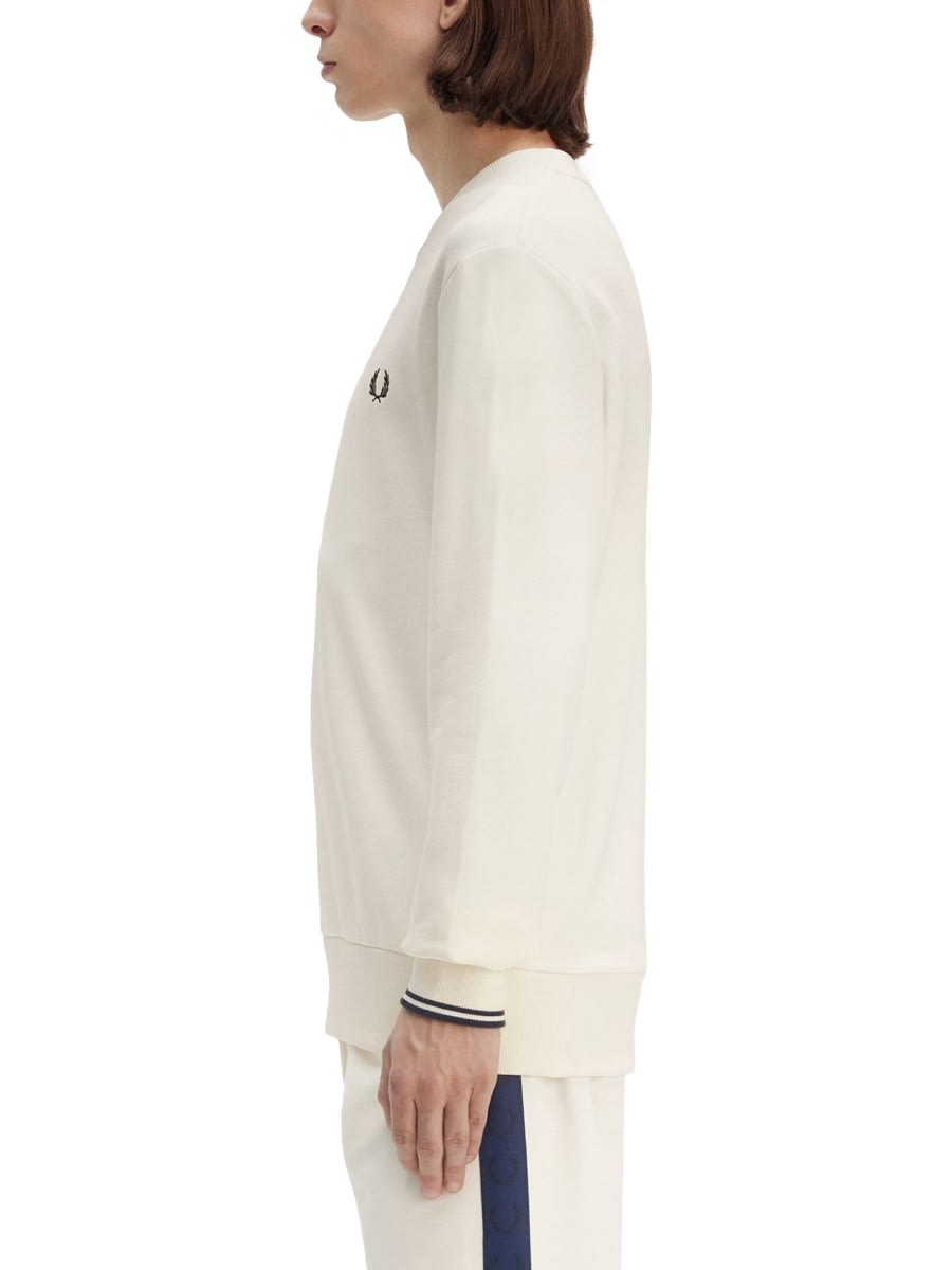 Fred Perry Sweatshirt With Logo In Ivory