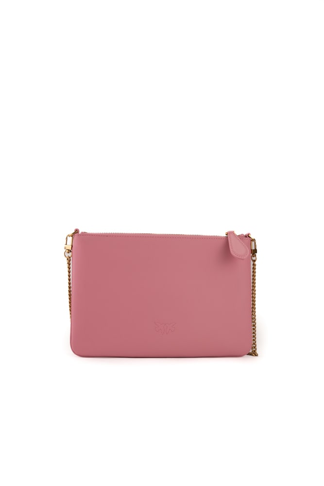 Shop Pinko Classic Flat Love Simply Bag In Pink