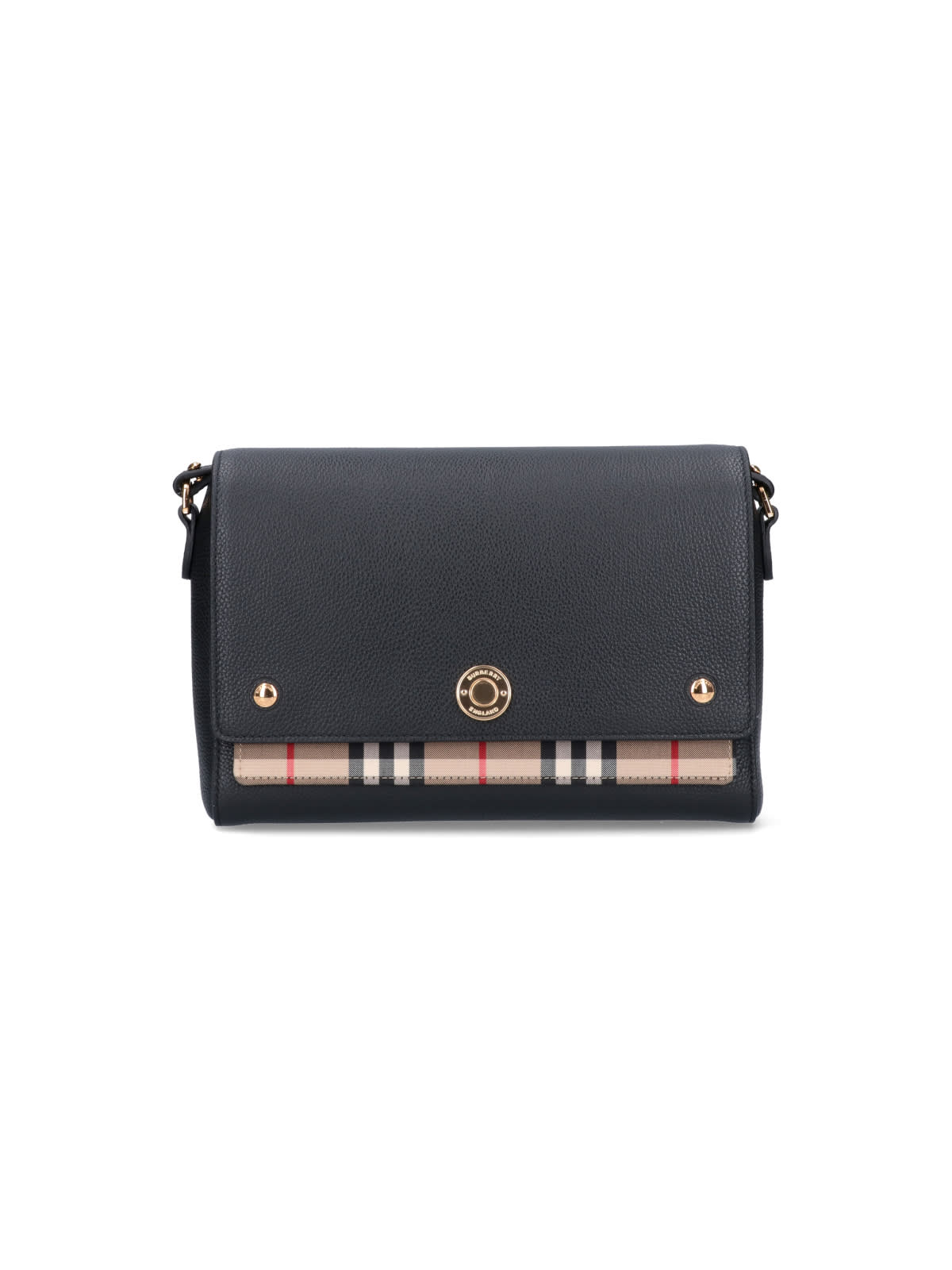 Burberry Note Medium Canvas And Leather Shoulder Bag In Black