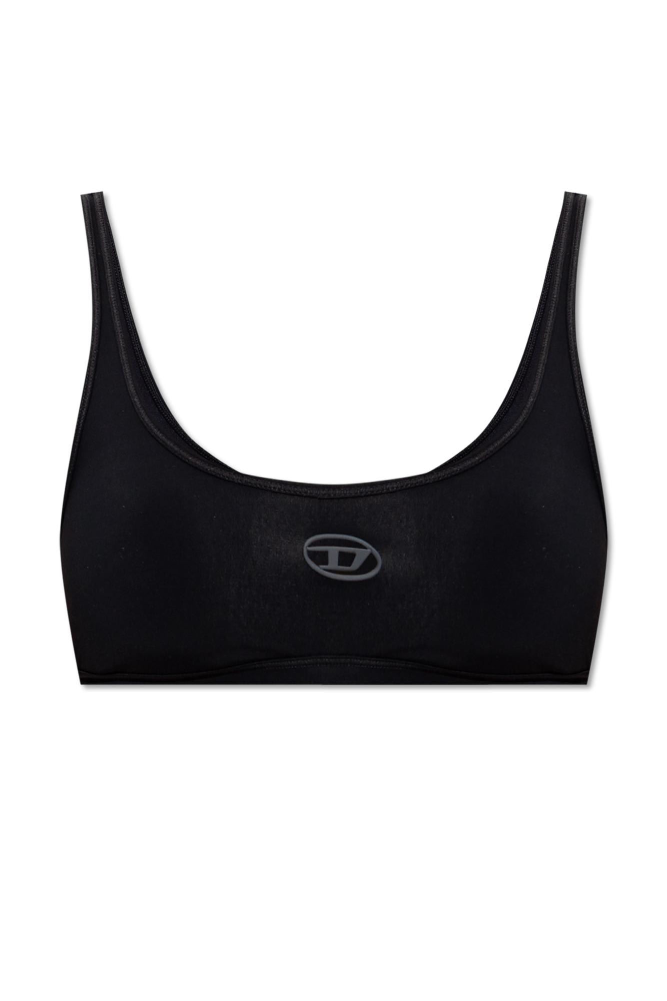 Diesel Sports Bra With Cut-out Logo In Black