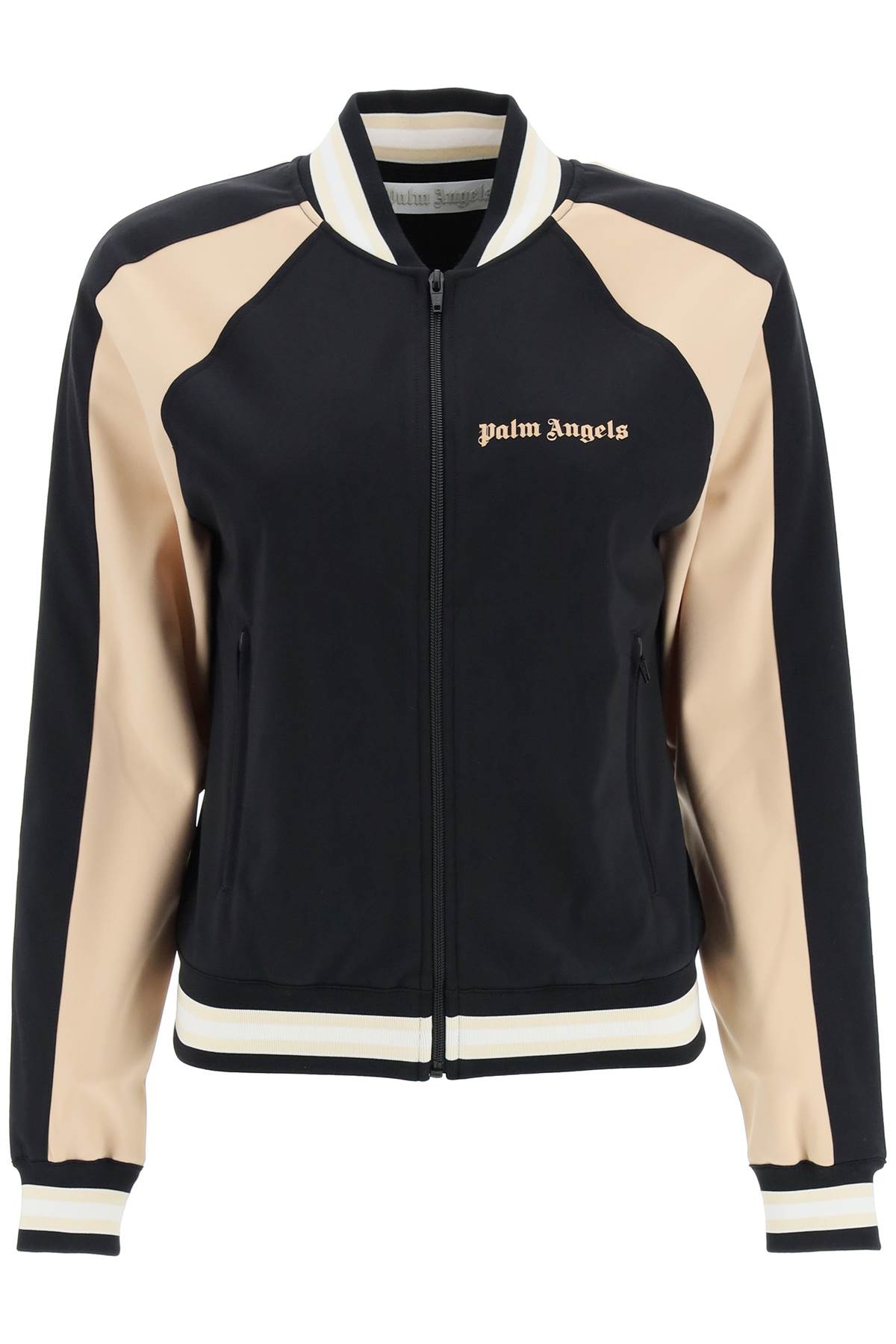 Shop Palm Angels Bomber Track Jacket In Nero