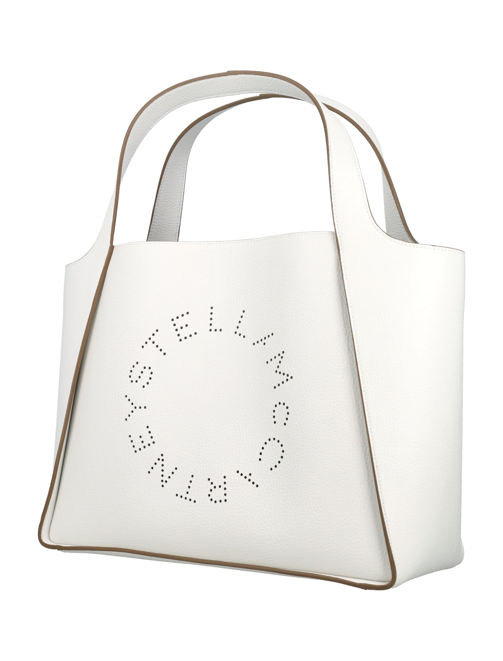 Shop Stella Mccartney Logo Grainy Alter Mat Tote Bag In Pure White