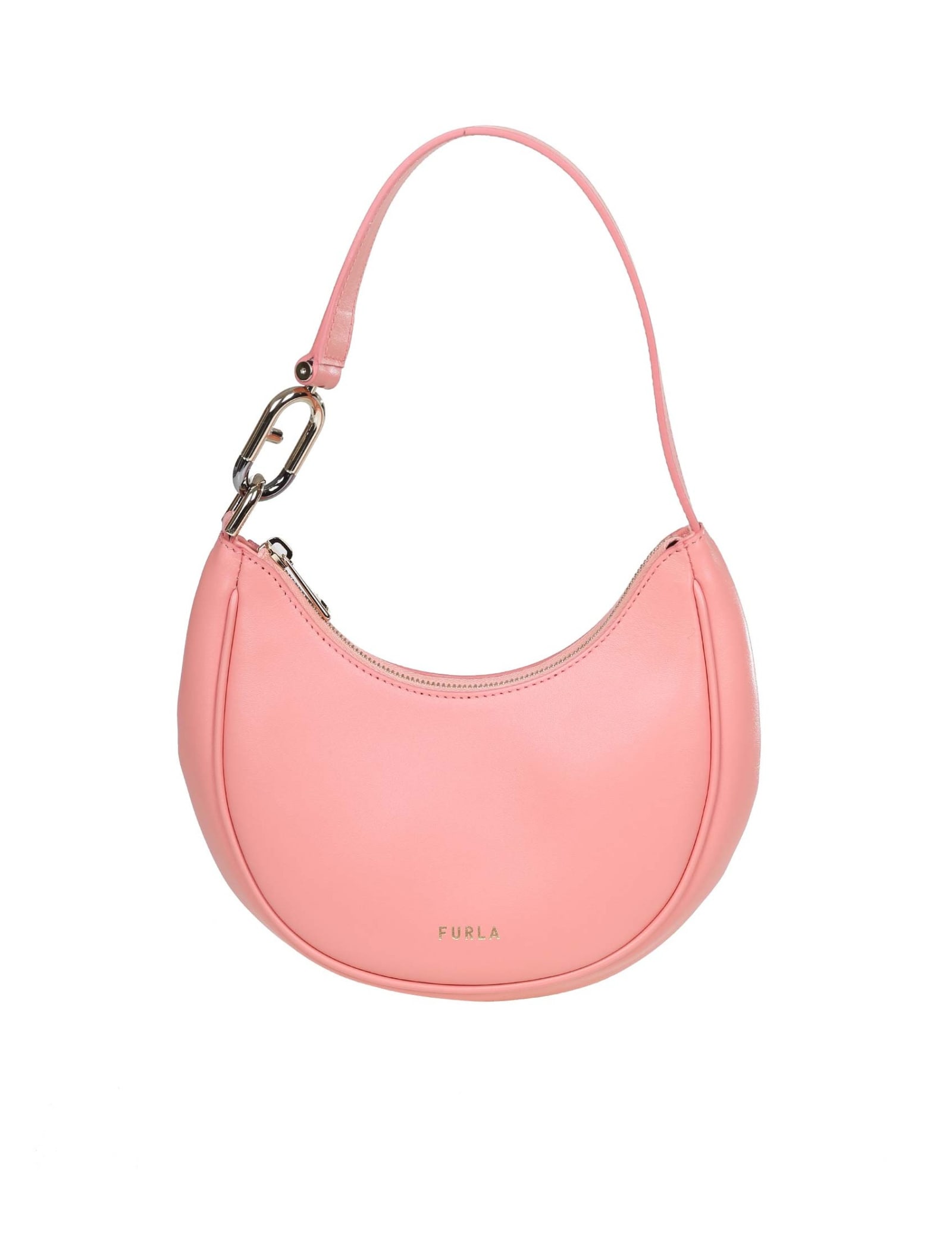 Furla Spring S Shoulder Bag In Peach Colored Leather