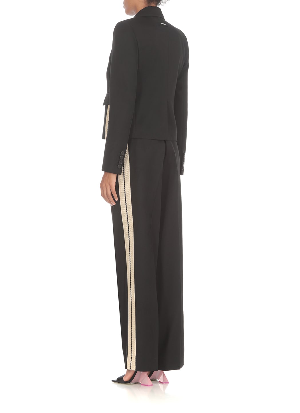 Palm Angels Virgin Wool Blended Jacket In Black